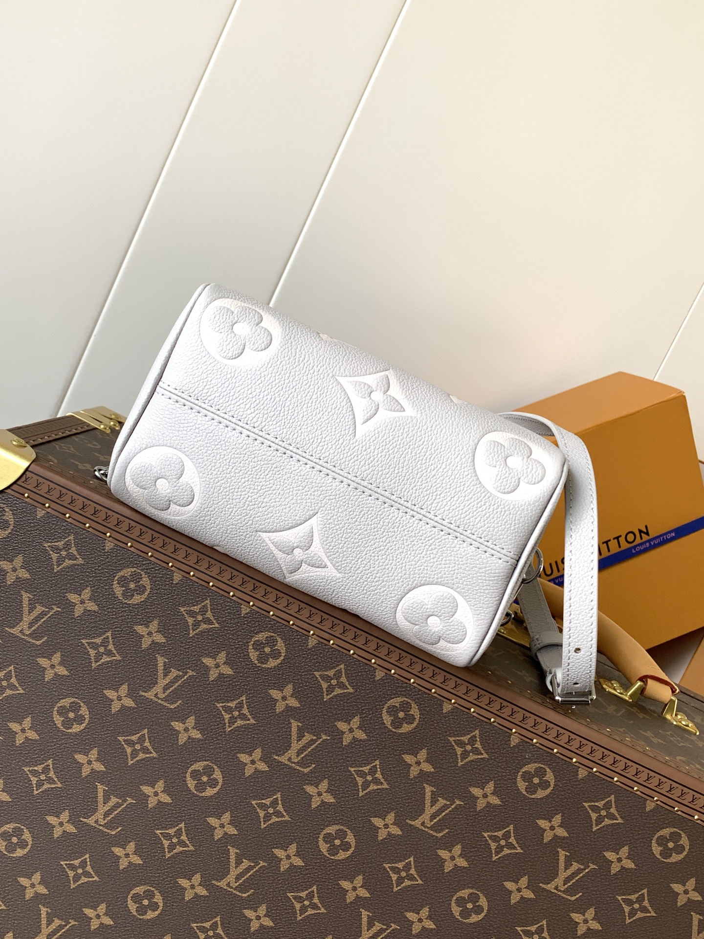 [TOP] Louis Vuitton LV Speedy Bandoulière 20 Bag Monogram Empreinte 20x13.5x12cm - Gray