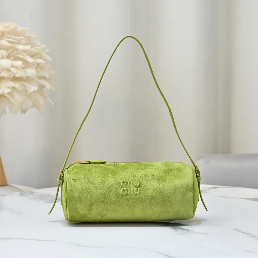 [TOP] Miu Miu Leather Handbag 21.5 x 9 x 9cm - Green