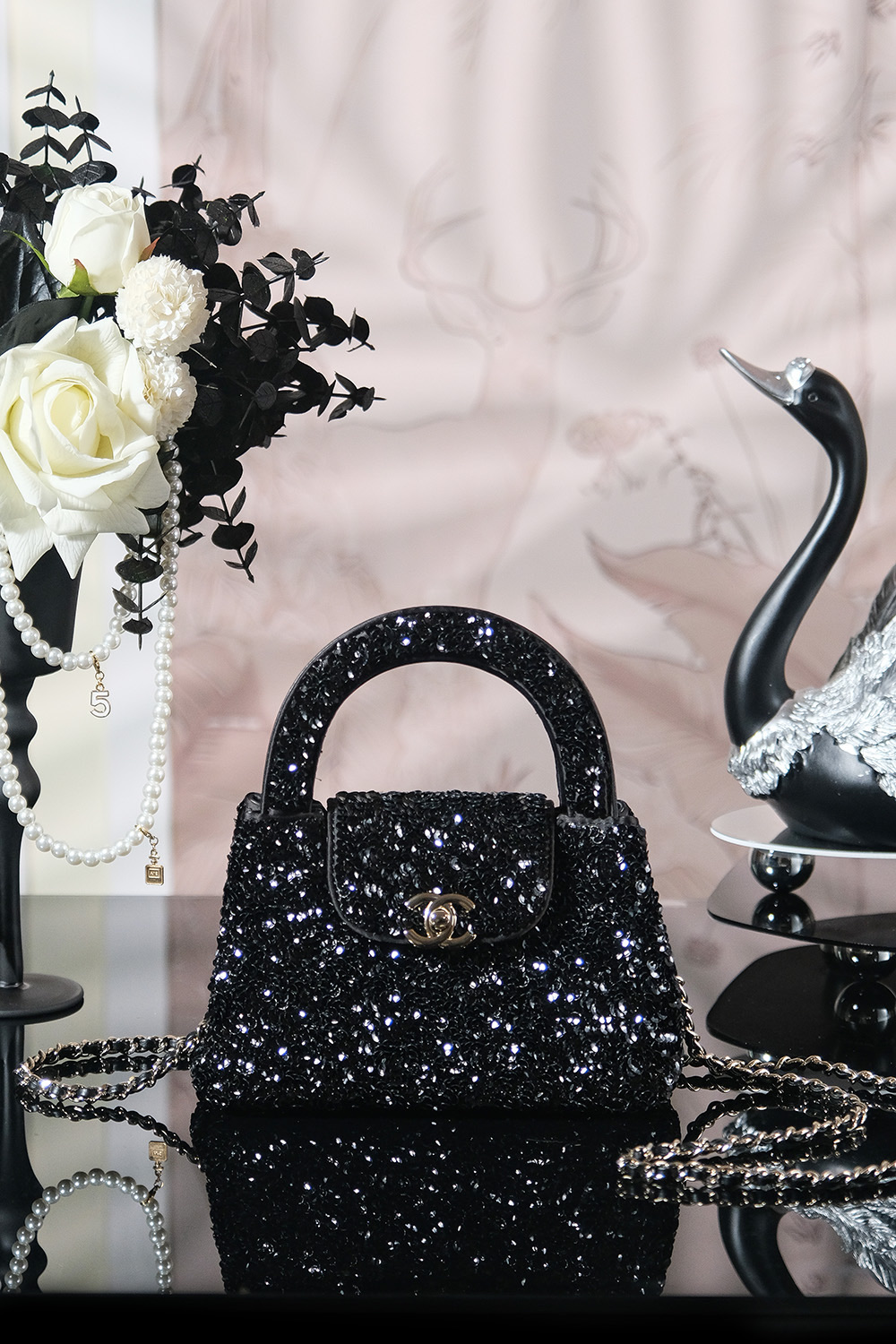 [TOP] CHANEL Sequins Kelly Chain Bag 13*19*7 cm - GHW - 2 Colors