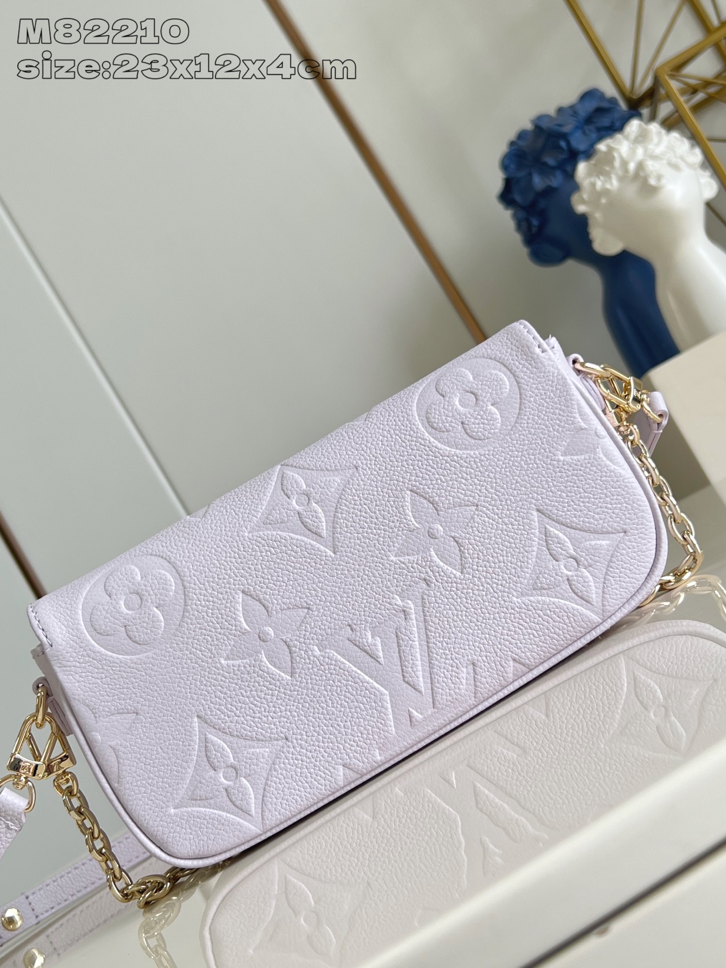 [TOP] Louis Vuitton LV Monogram Wallet On Chain Bag 23.5 x 12 x 4.3cm - Light Purple