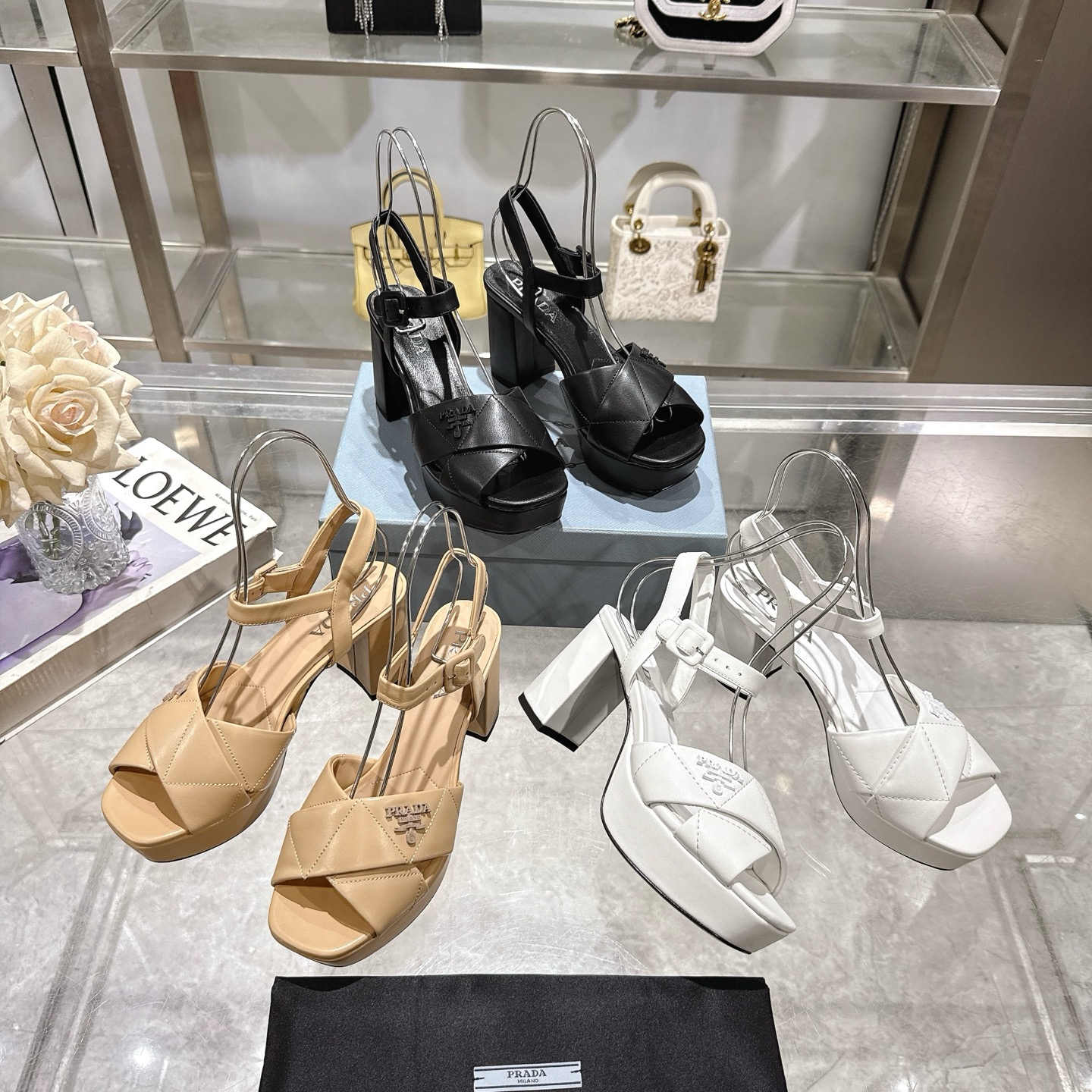 [TOP] PRADA 8.5cm High Heel Sandals - 3 Color