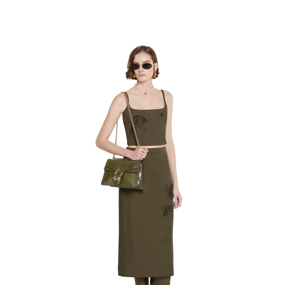 [TOP] GUCCI Dionysus Bag 28 x 16 x 10.5 CM - Forest Green