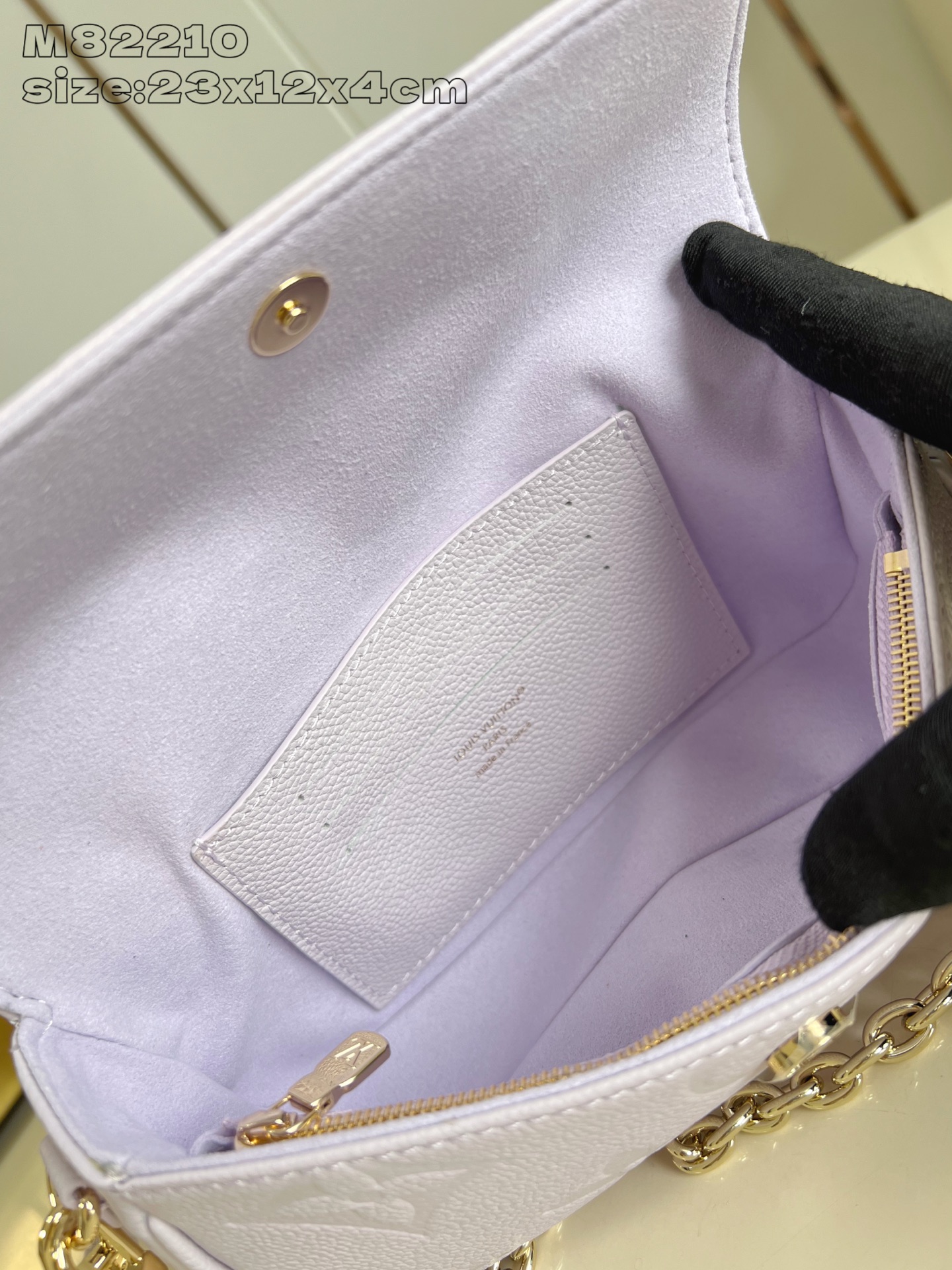 [TOP] Louis Vuitton LV Monogram Wallet On Chain Bag 23.5 x 12 x 4.3cm - Light Purple