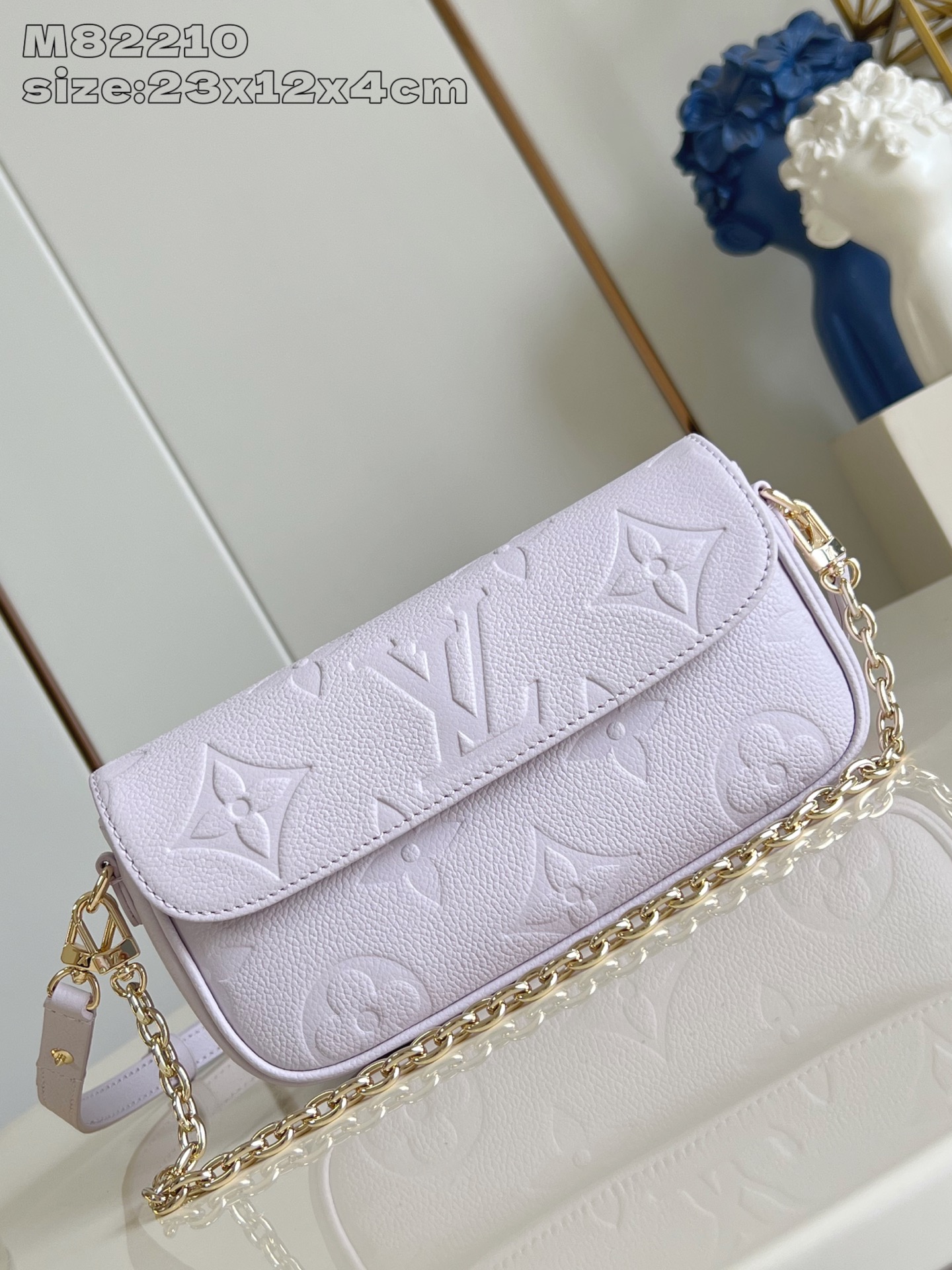 [TOP] Louis Vuitton LV Monogram Wallet On Chain Bag 23.5 x 12 x 4.3cm - Light Purple