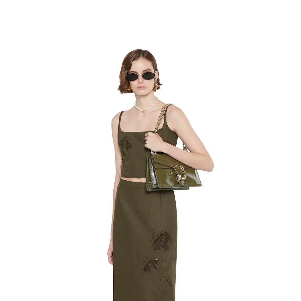 [TOP] GUCCI Dionysus Bag 28 x 16 x 10.5 CM - Forest Green