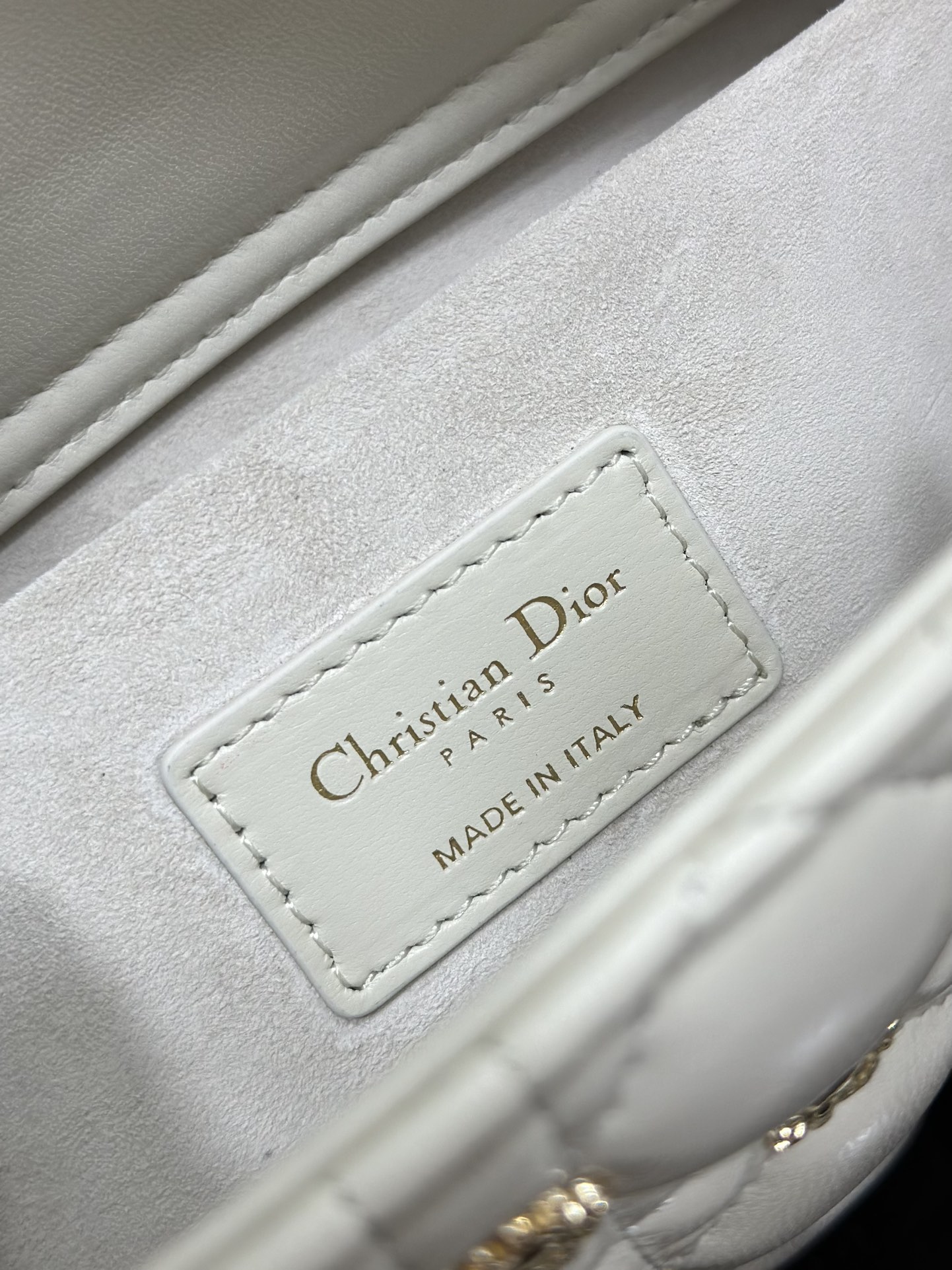 [TOP] Christian Dior Lambskin Sun Lady D-Joy Bags 26x13.5x5CM - White - GHW
