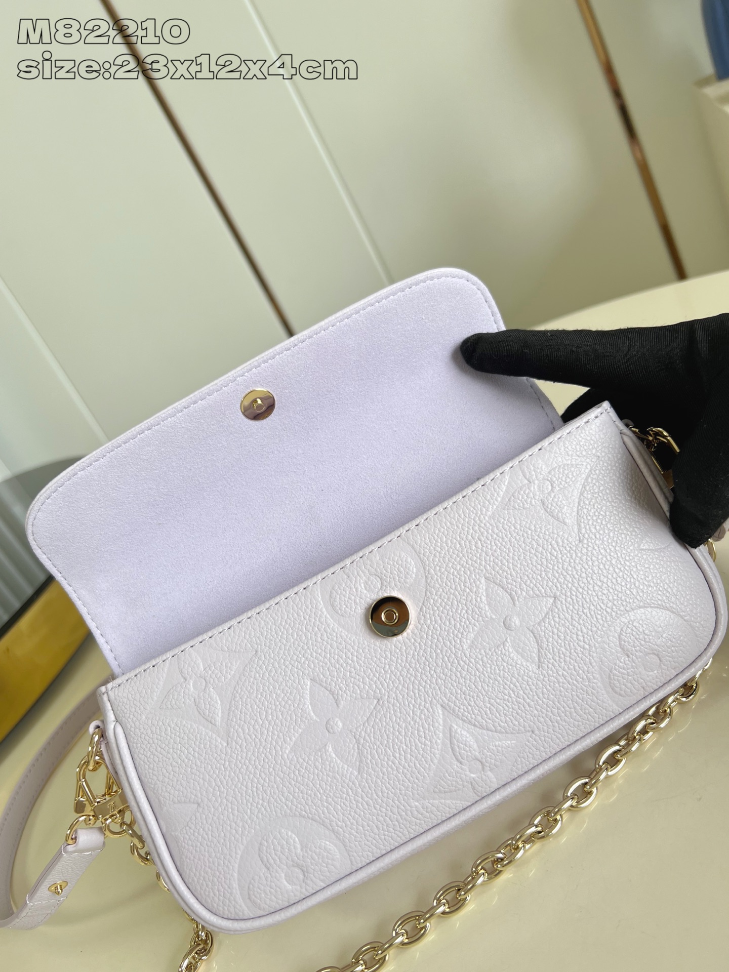 [TOP] Louis Vuitton LV Monogram Wallet On Chain Bag 23.5 x 12 x 4.3cm - Light Purple