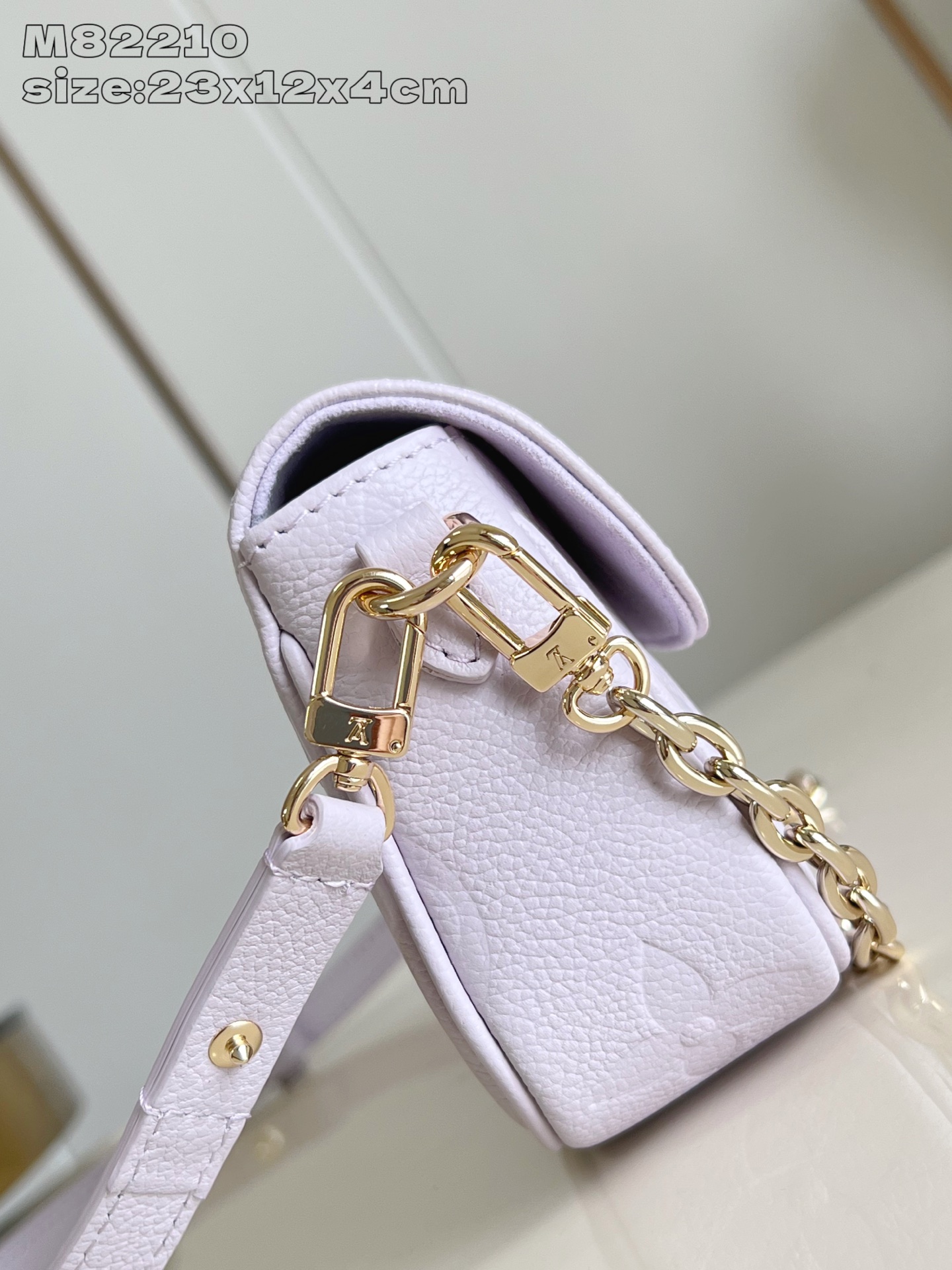[TOP] Louis Vuitton LV Monogram Wallet On Chain Bag 23.5 x 12 x 4.3cm - Light Purple