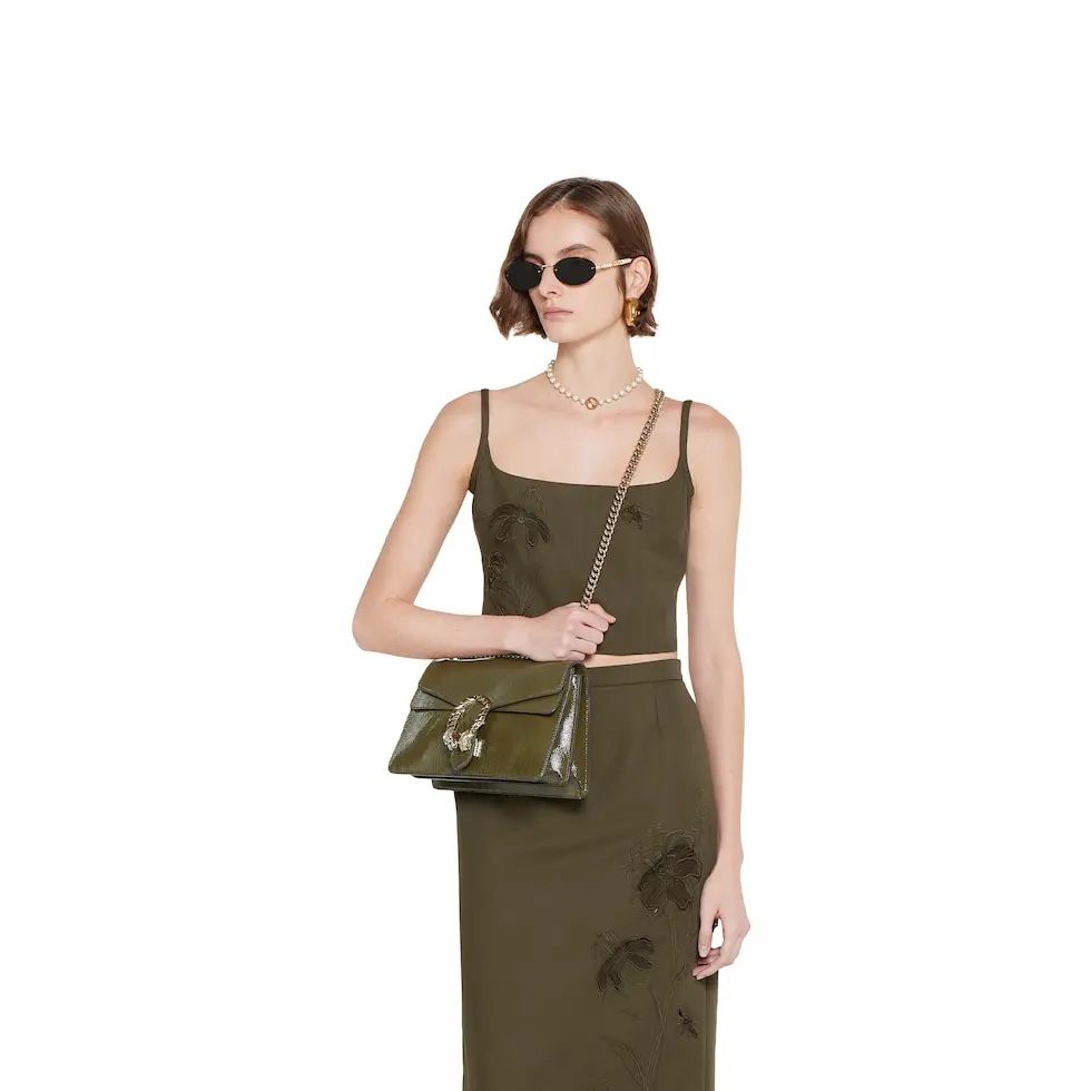 [TOP] GUCCI Dionysus Bag 28 x 16 x 10.5 CM - Forest Green