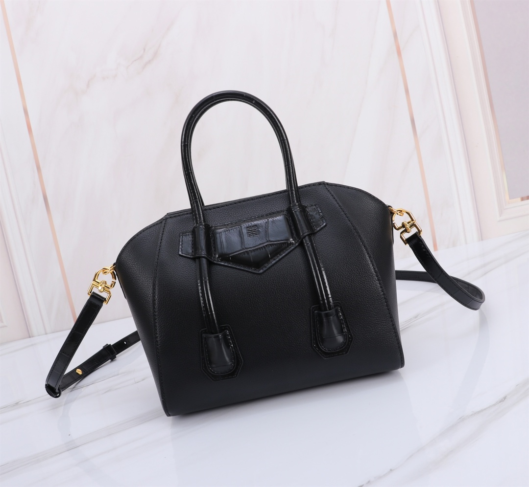 [TOP] GIVENCHY Antigona Toy Lock Bag Calfskin 23x27x13cm - Black&GHW