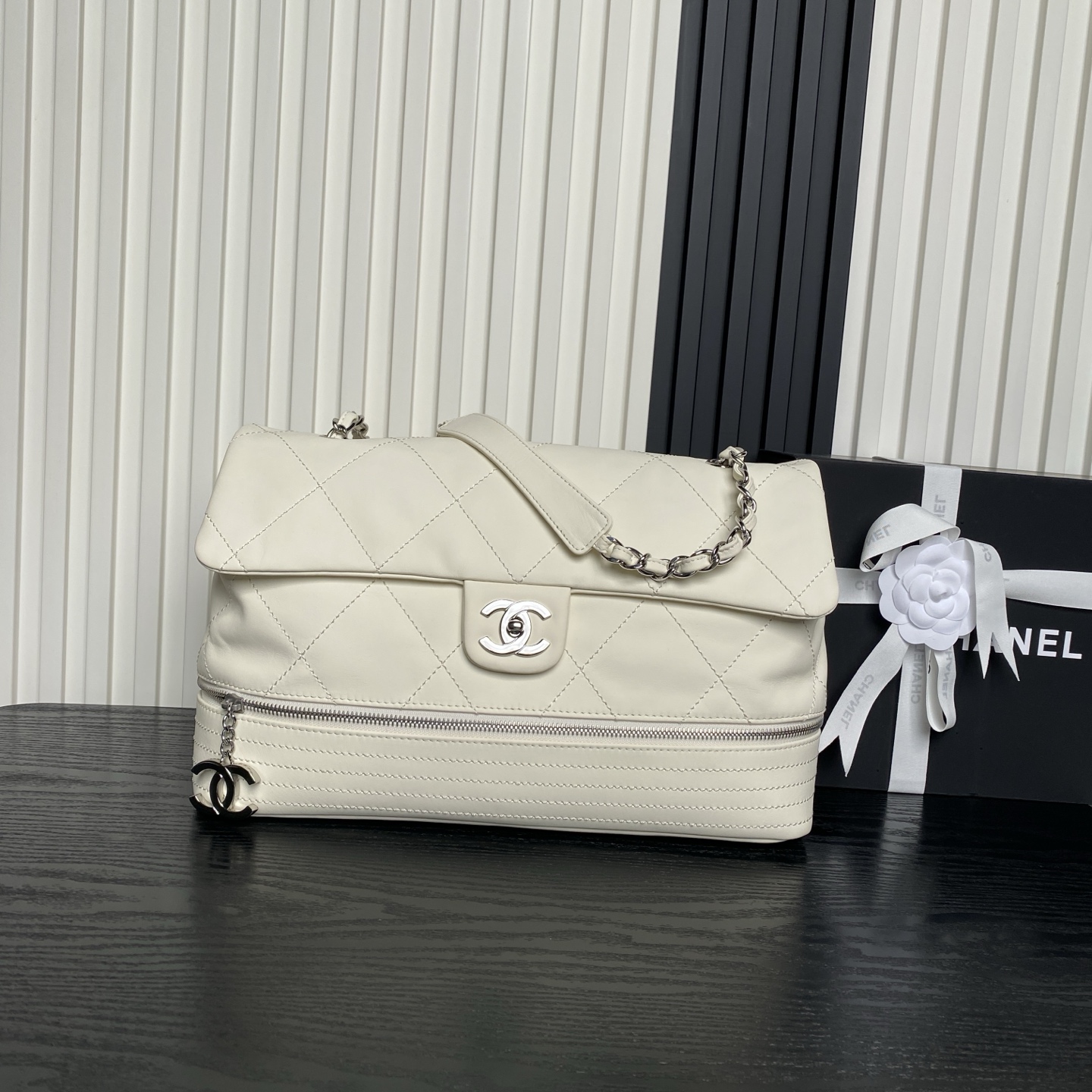 [TOP] CHANEL Vintage Layered Airport Bag 36X24X12cm- 3 Colors