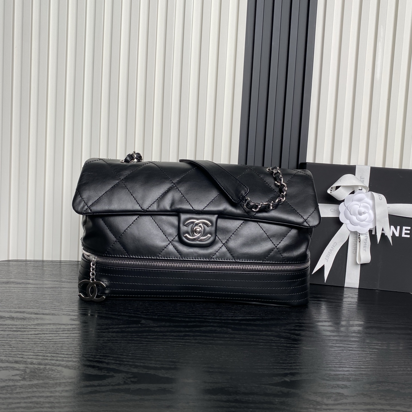 [TOP] CHANEL Vintage Layered Airport Bag 36X24X12cm- 3 Colors