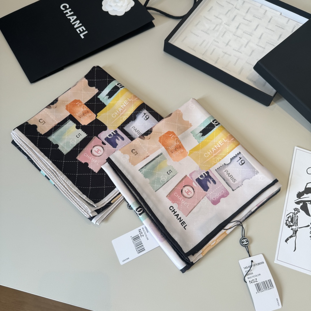 [TOP] Chanel Silk Scarf 90x90cm - 2 Colors