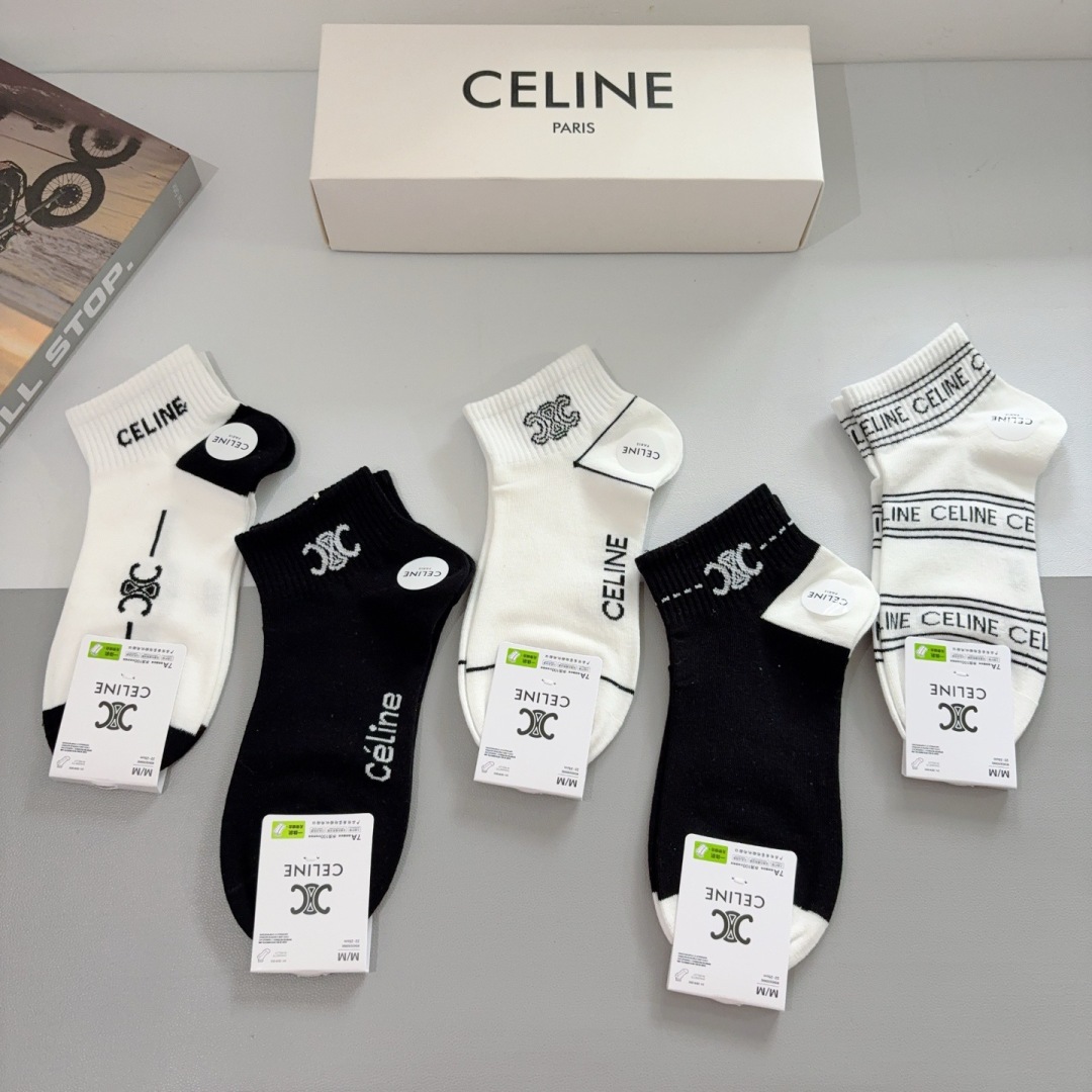 [TOP] CELINE Socks - 5 Pieces as a Set