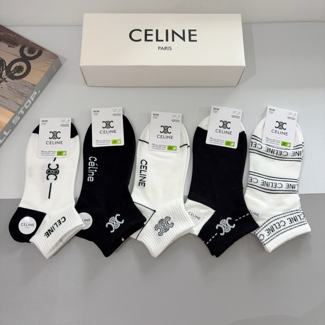 [TOP] CELINE Socks - 5 Pieces as a Set