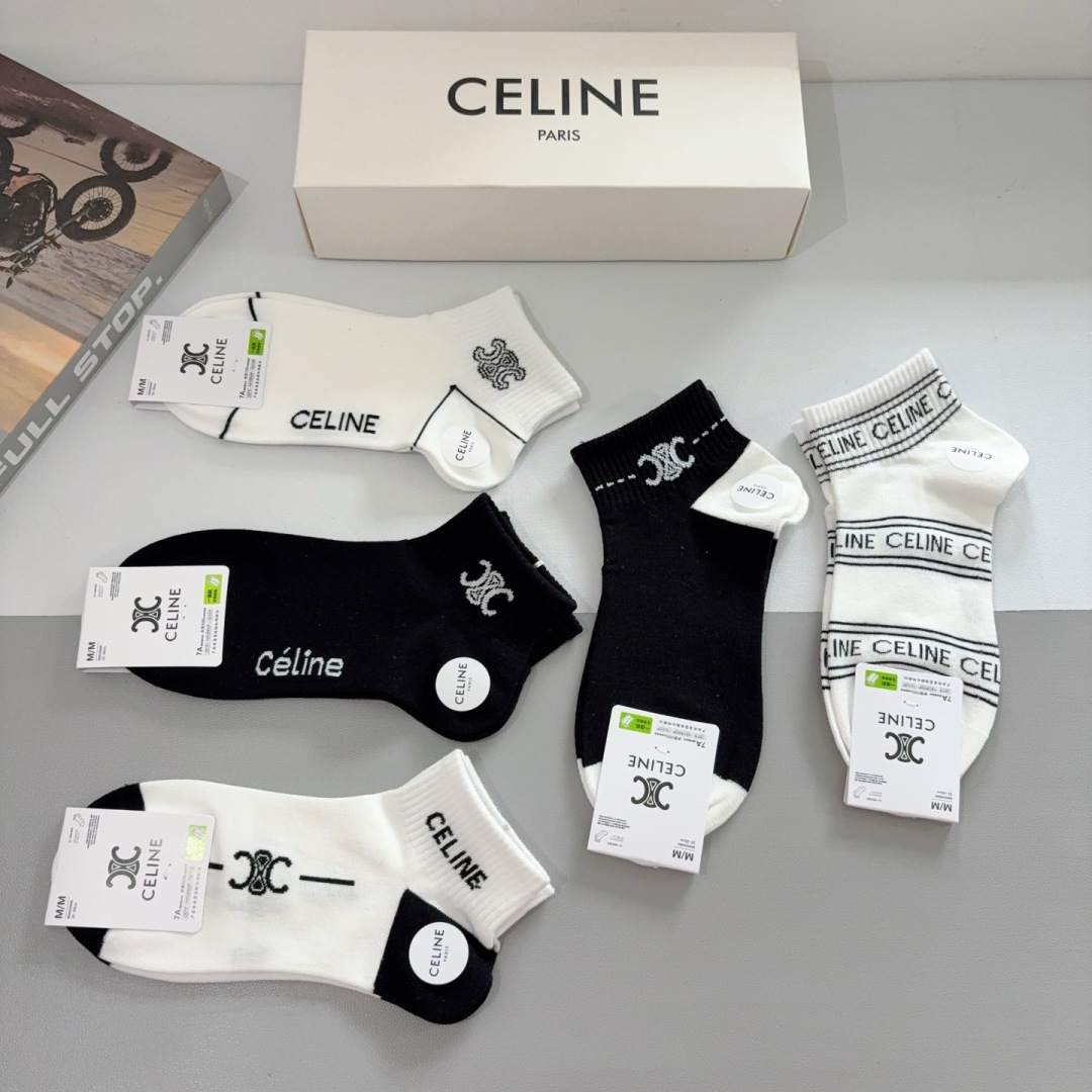 [TOP] CELINE Socks - 5 Pieces as a Set