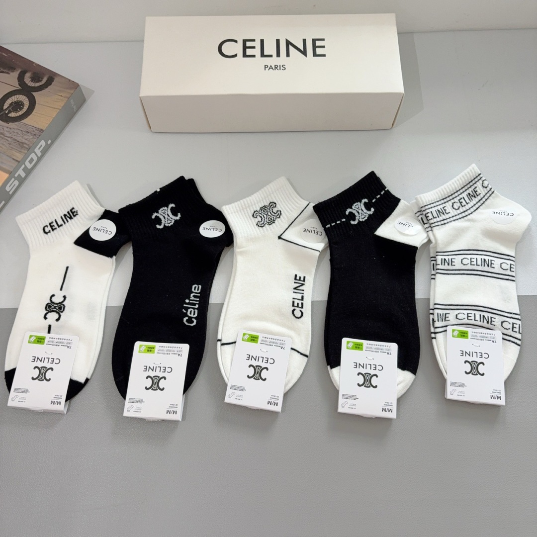 [TOP] CELINE Socks - 5 Pieces as a Set