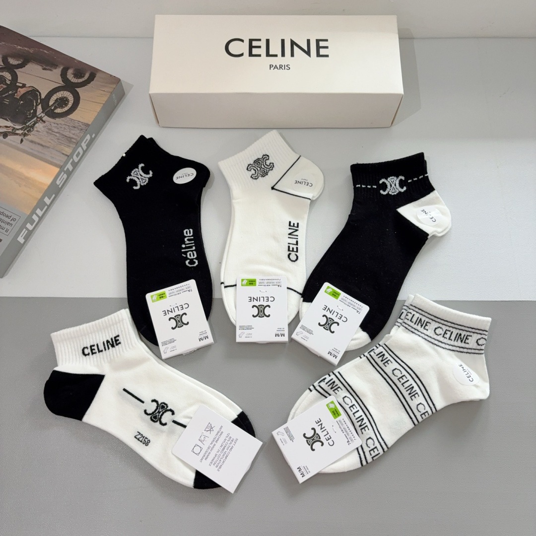 [TOP] CELINE Socks - 5 Pieces as a Set