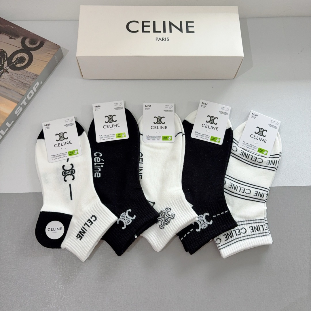 [TOP] CELINE Socks - 5 Pieces as a Set