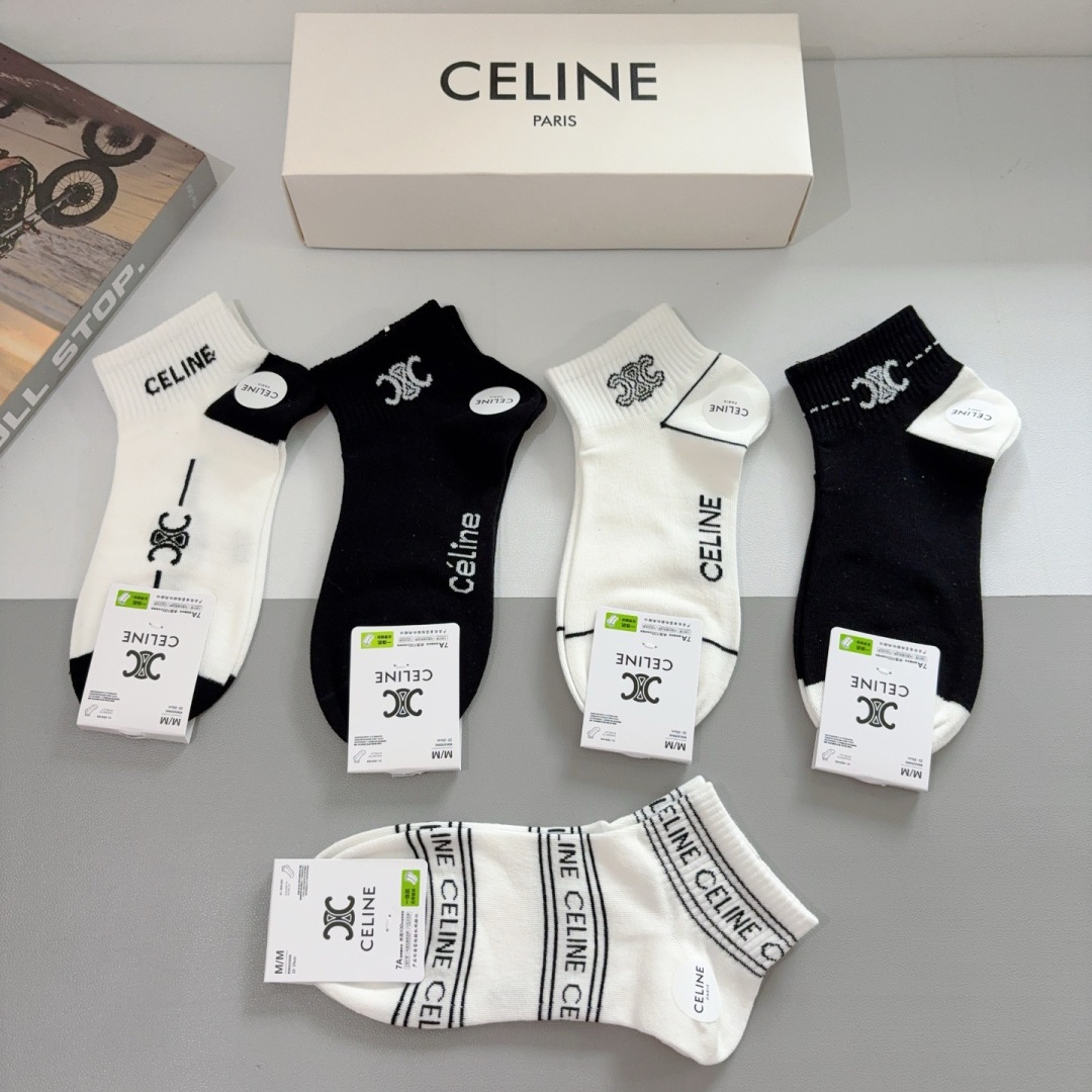 [TOP] CELINE Socks - 5 Pieces as a Set