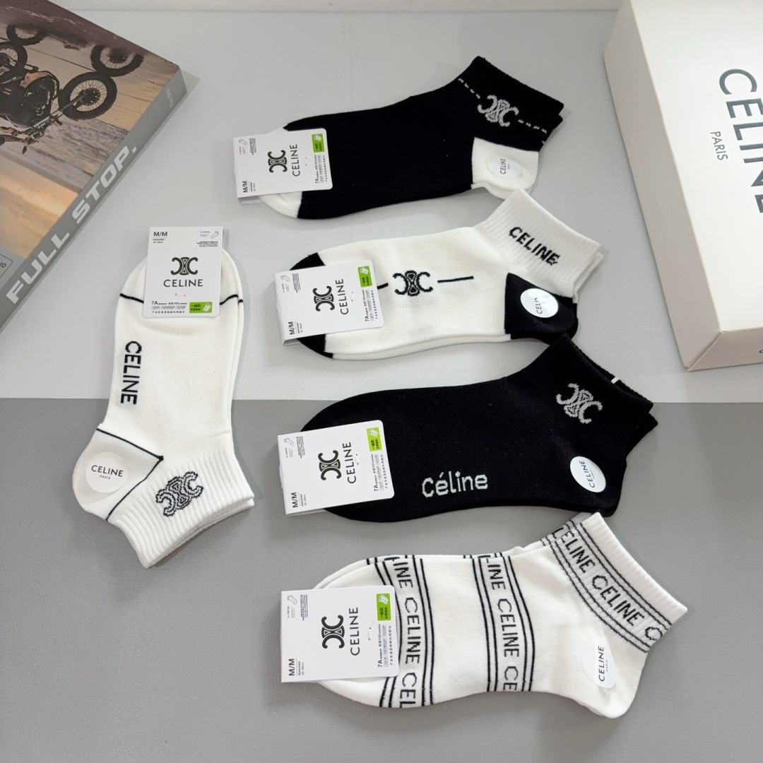 [TOP] CELINE Socks - 5 Pieces as a Set