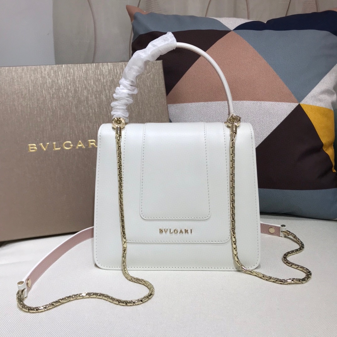 [TOP] BVLGARI Serpenti Forever Crossbody Bag 18x16x9.5cm - White