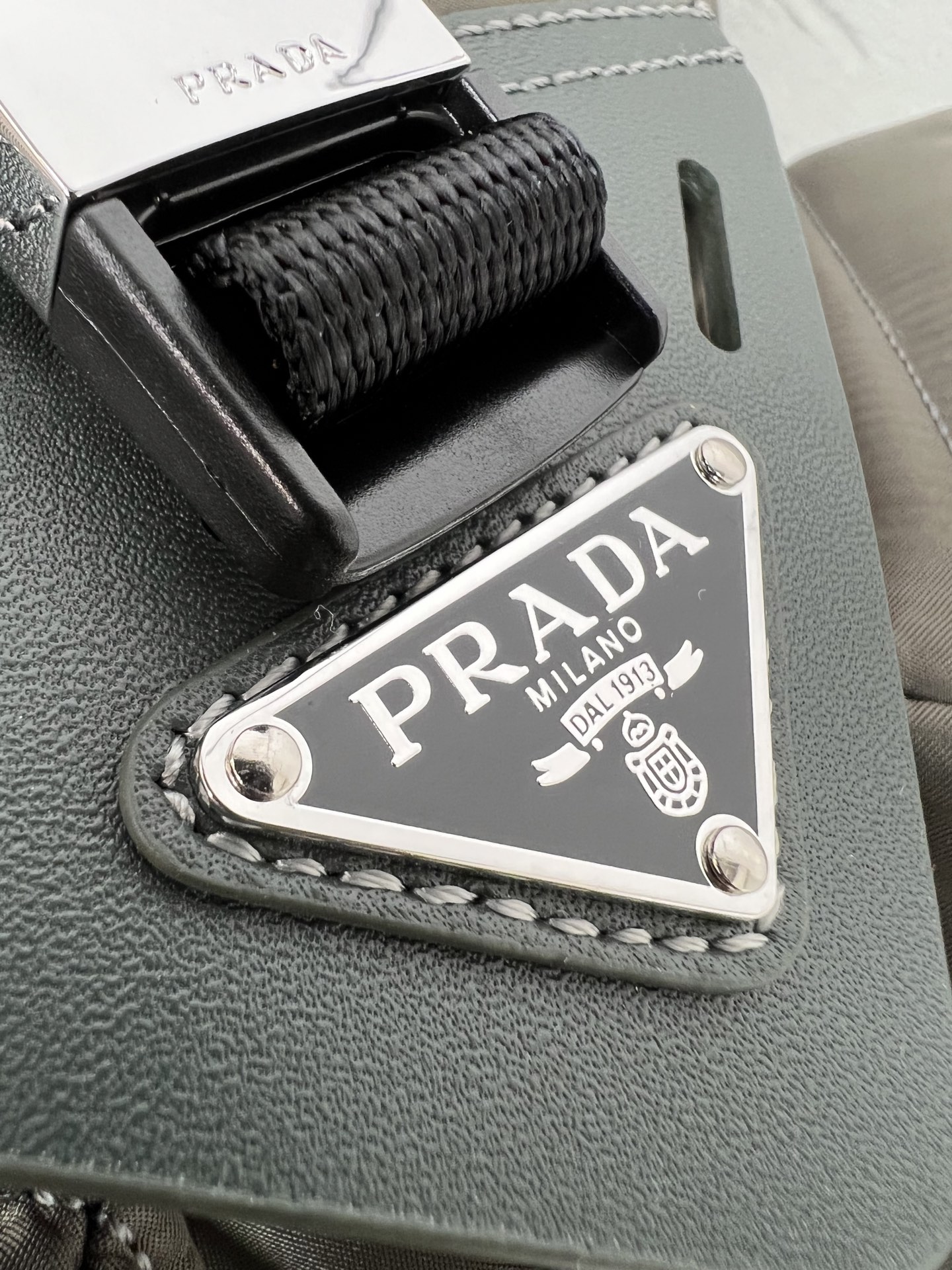 [TOP] PRADA Nylon Shoulder Bag 29x23x15cm - Gray