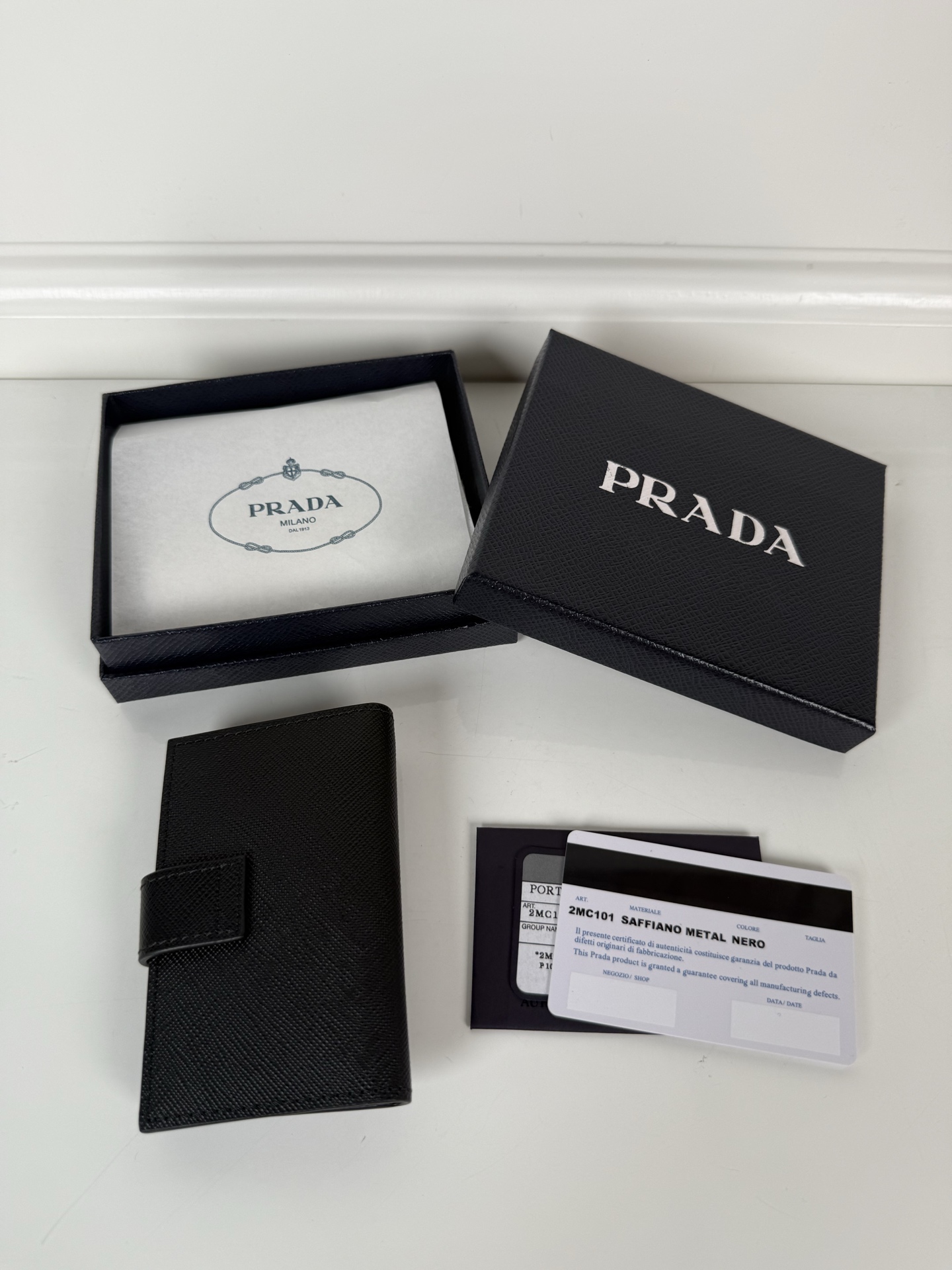 [TOP] PRADA Card Holder 11x7cm - Black
