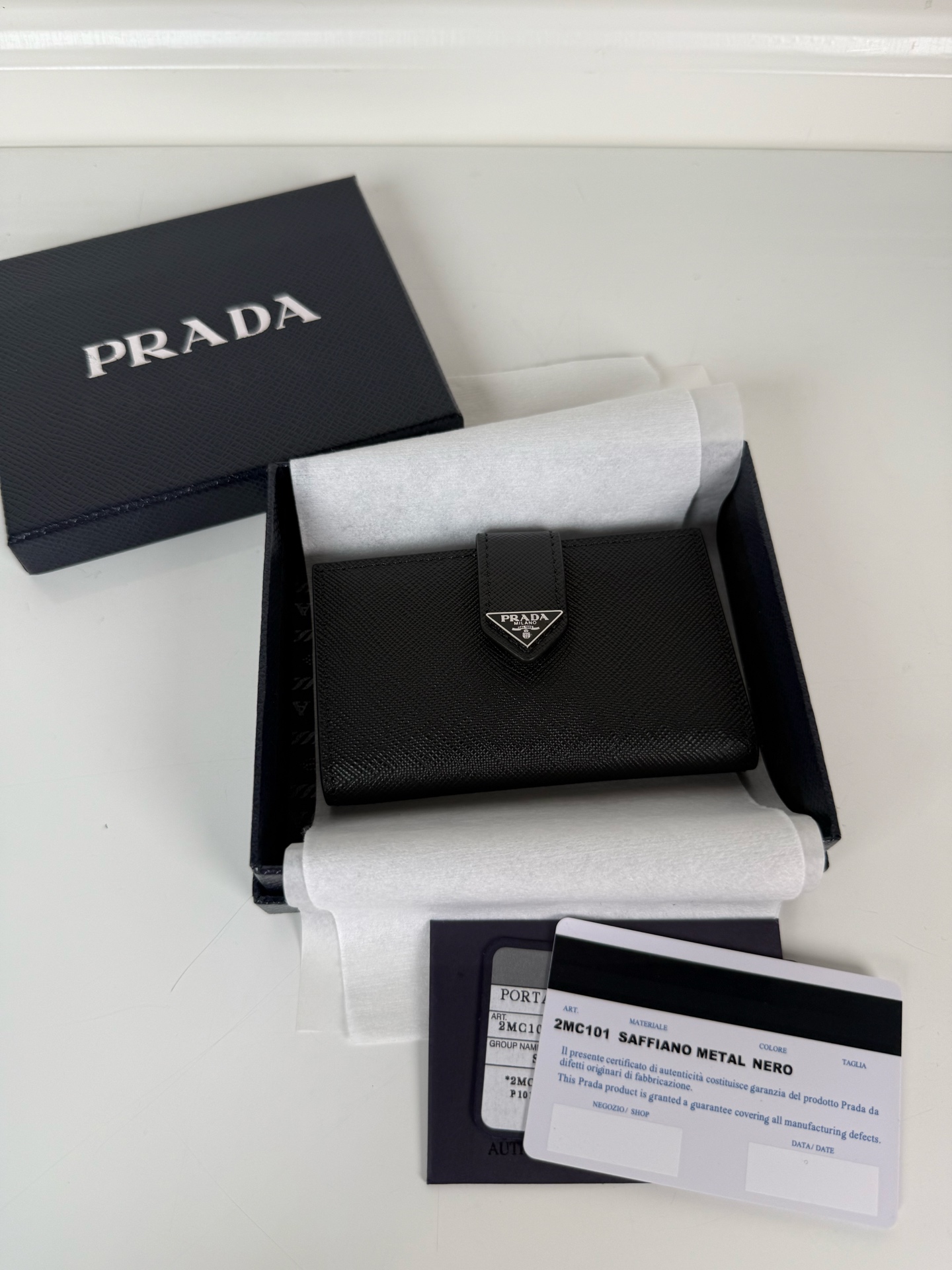 [TOP] PRADA Card Holder 11x7cm - Black