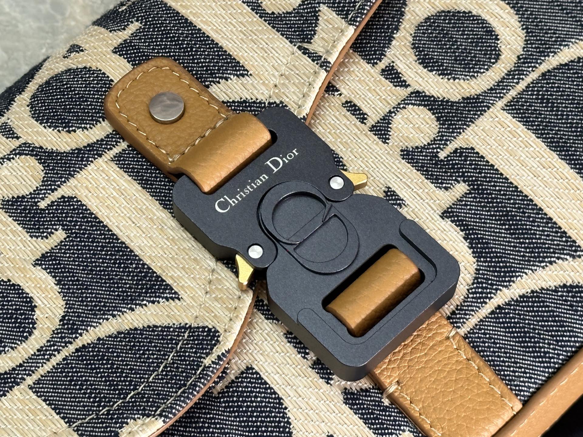 [TOP] Christian Dior Saddle Messenger Bag 24x16.5x5.5cm - Blue and Beige