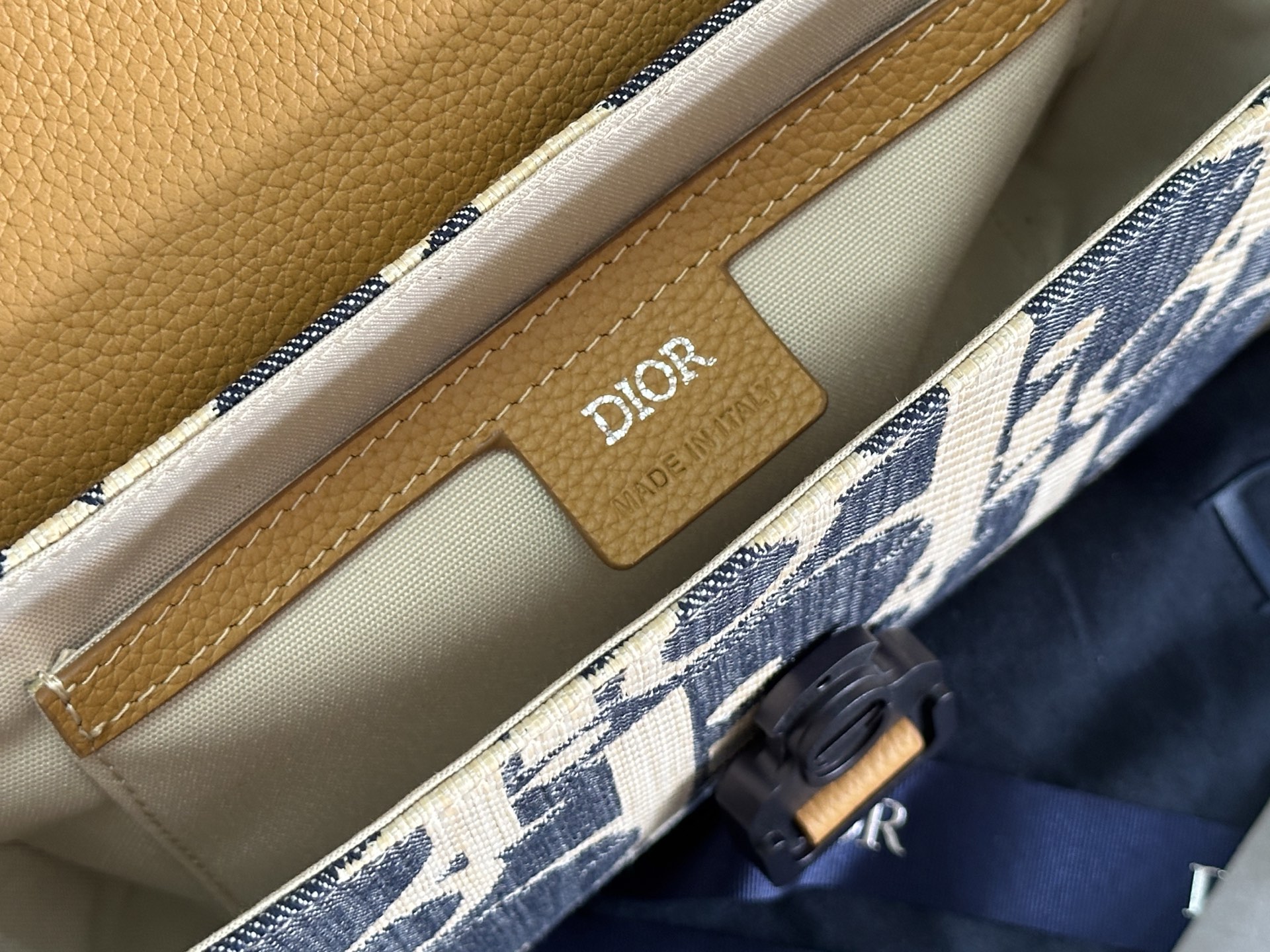 [TOP] Christian Dior Saddle Messenger Bag 24x16.5x5.5cm - Blue and Beige