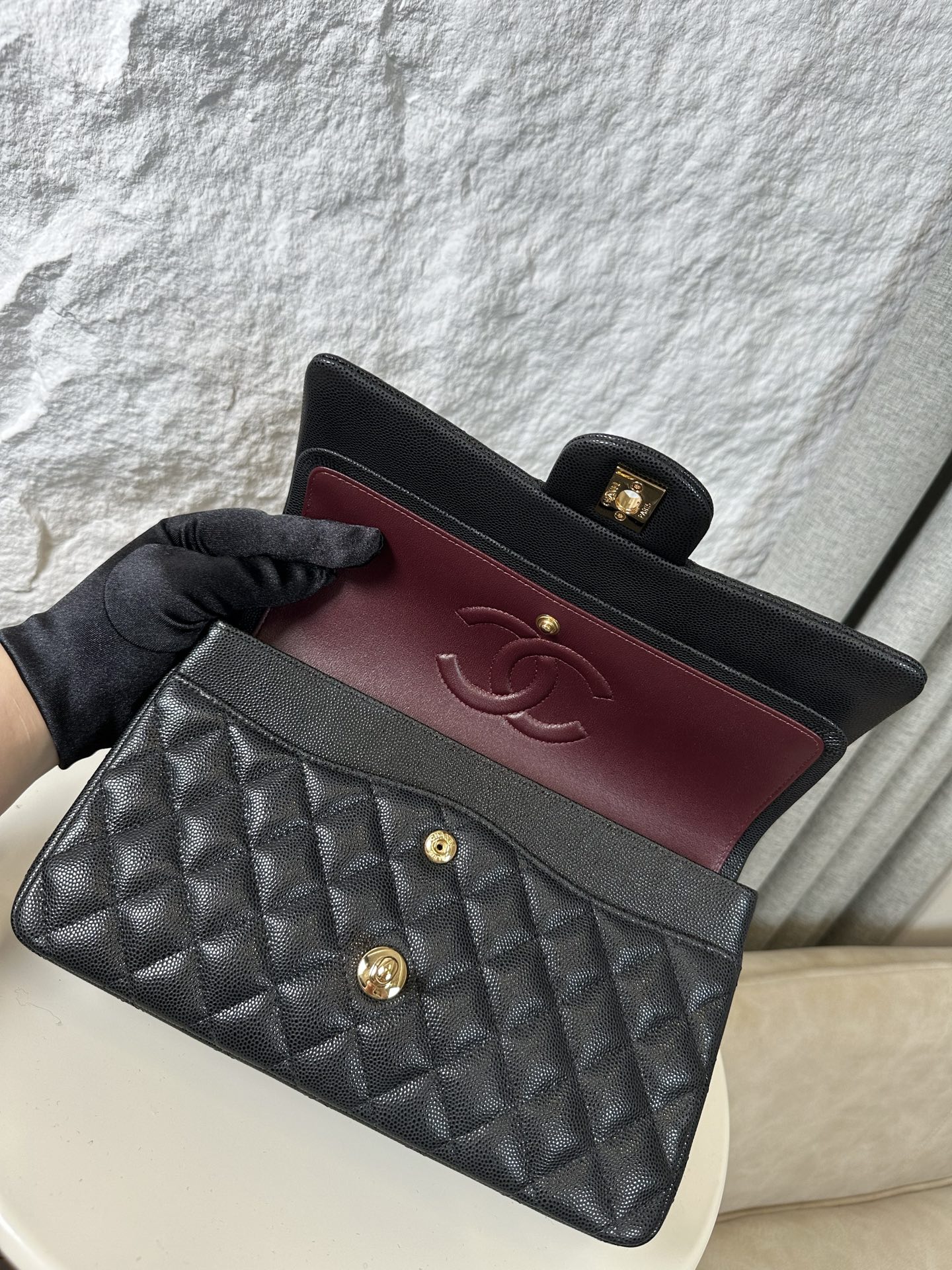 [TOP] CHANEL Classic Flap Bag Caviar Medium 25.5cm – Collection