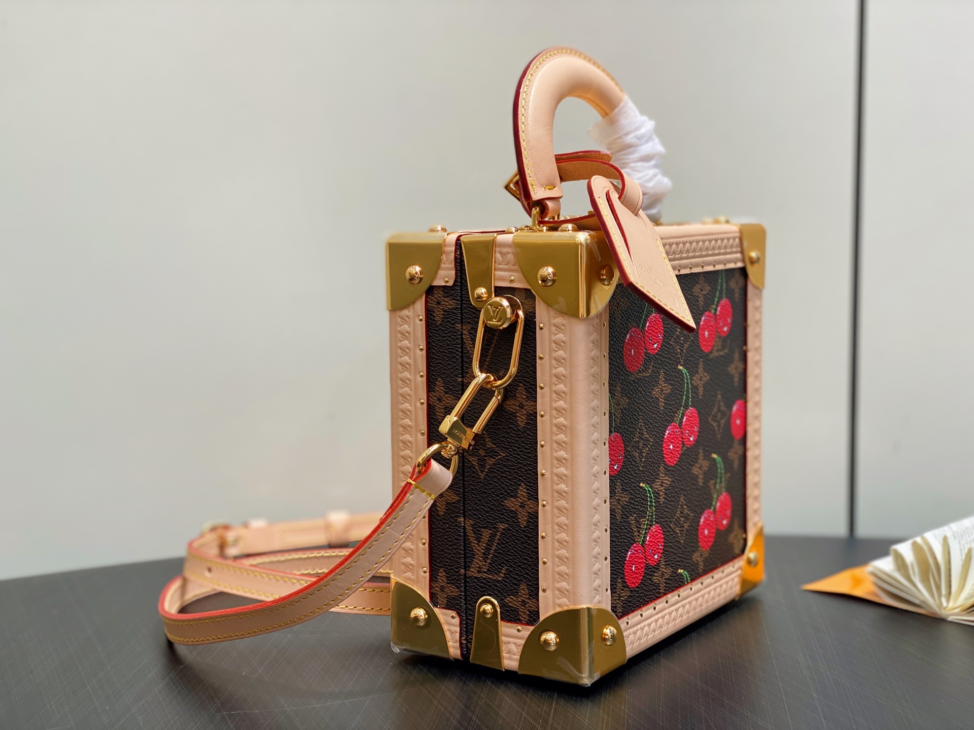 [TOP] Louis Vuitton LV Mini Square Trunk Cherry Box Bag 17x8x17cm - Brown