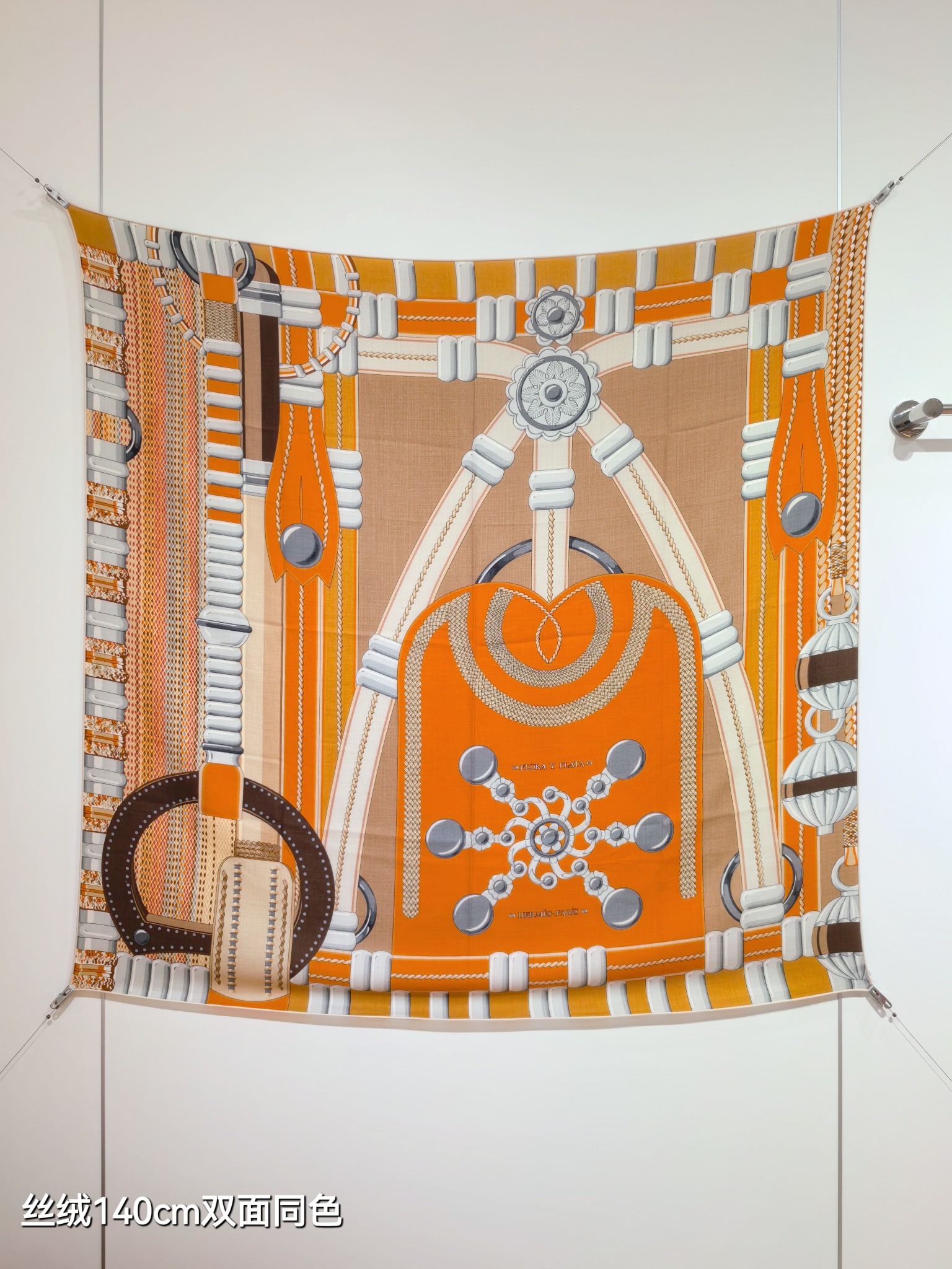 [TOP] HERMES 70% Cashmere + 30% Silk Scarf 140x140 cm - 4 Colors