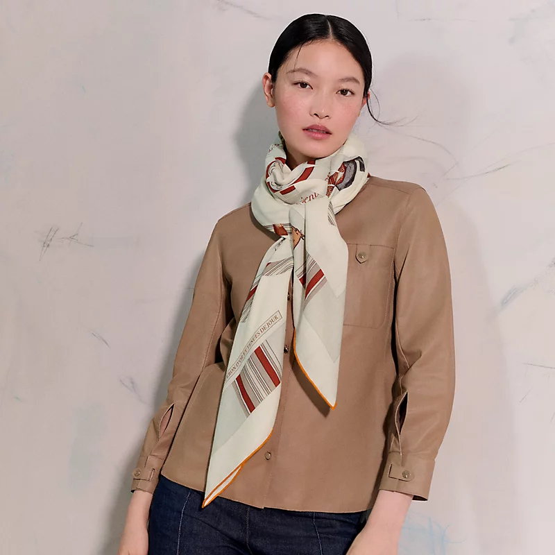 [TOP] HERMES 70% Cashmere + 30% Silk Scarf 140x140 cm - 3 Colors