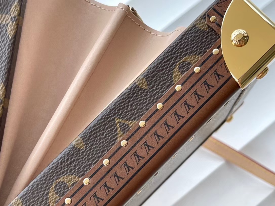 [TOP] Louis Vuitton LV Valisette Trésor Box Bag 22.5x16x11cm - Brown
