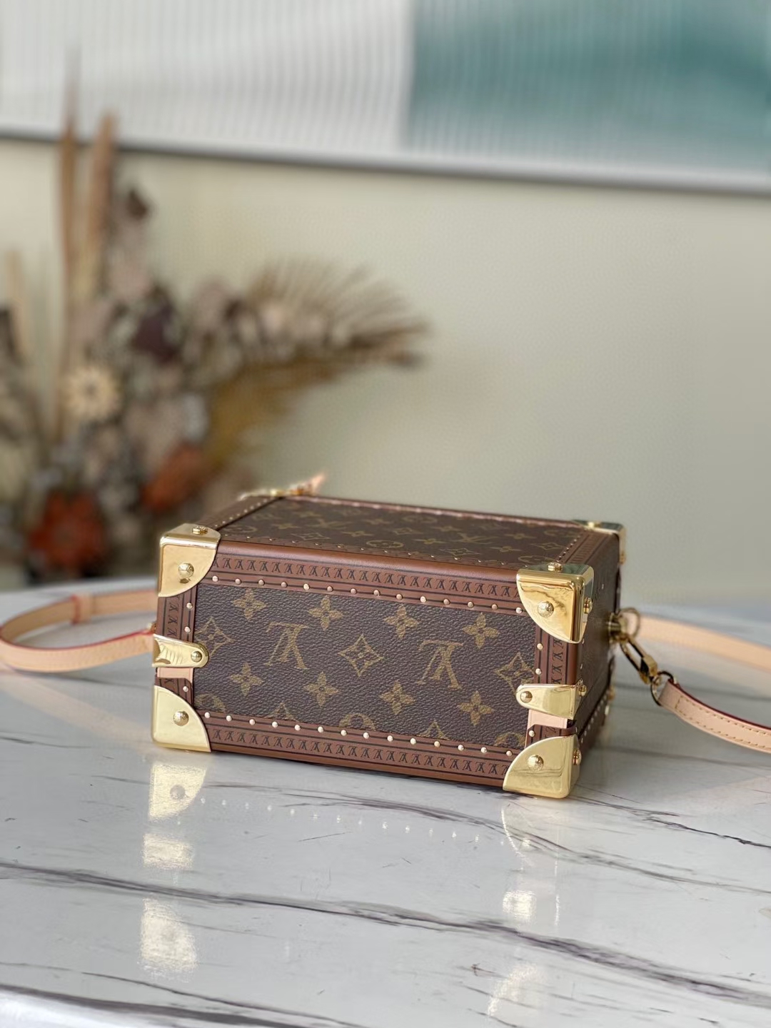 [TOP] Louis Vuitton LV Valisette Trésor Box Bag 22.5x16x11cm - Brown