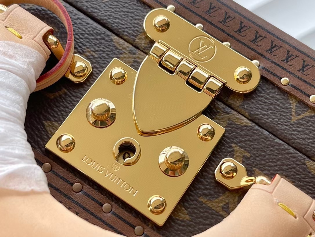 [TOP] Louis Vuitton LV Valisette Trésor Box Bag 22.5x16x11cm - Brown