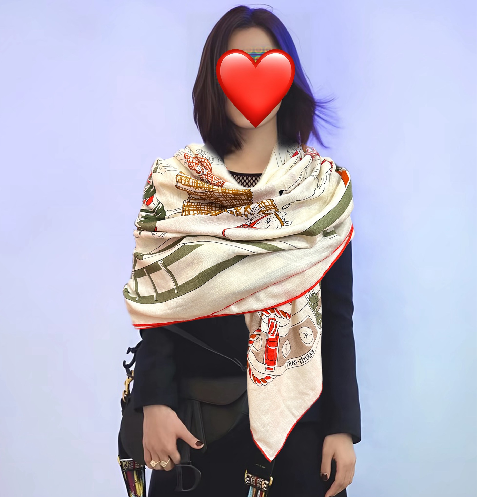 [TOP] HERMES 70% Cashmere + 30% Silk Scarf 140x140 cm - 2 Colors