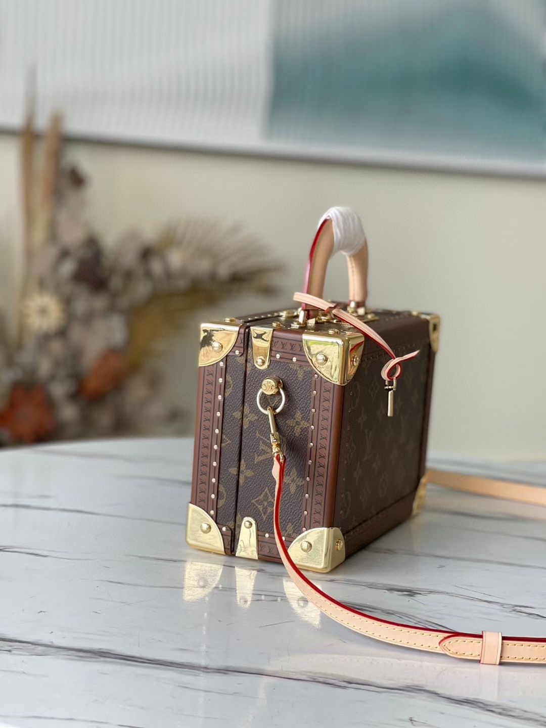 [TOP] Louis Vuitton LV Valisette Trésor Box Bag 22.5x16x11cm - Brown