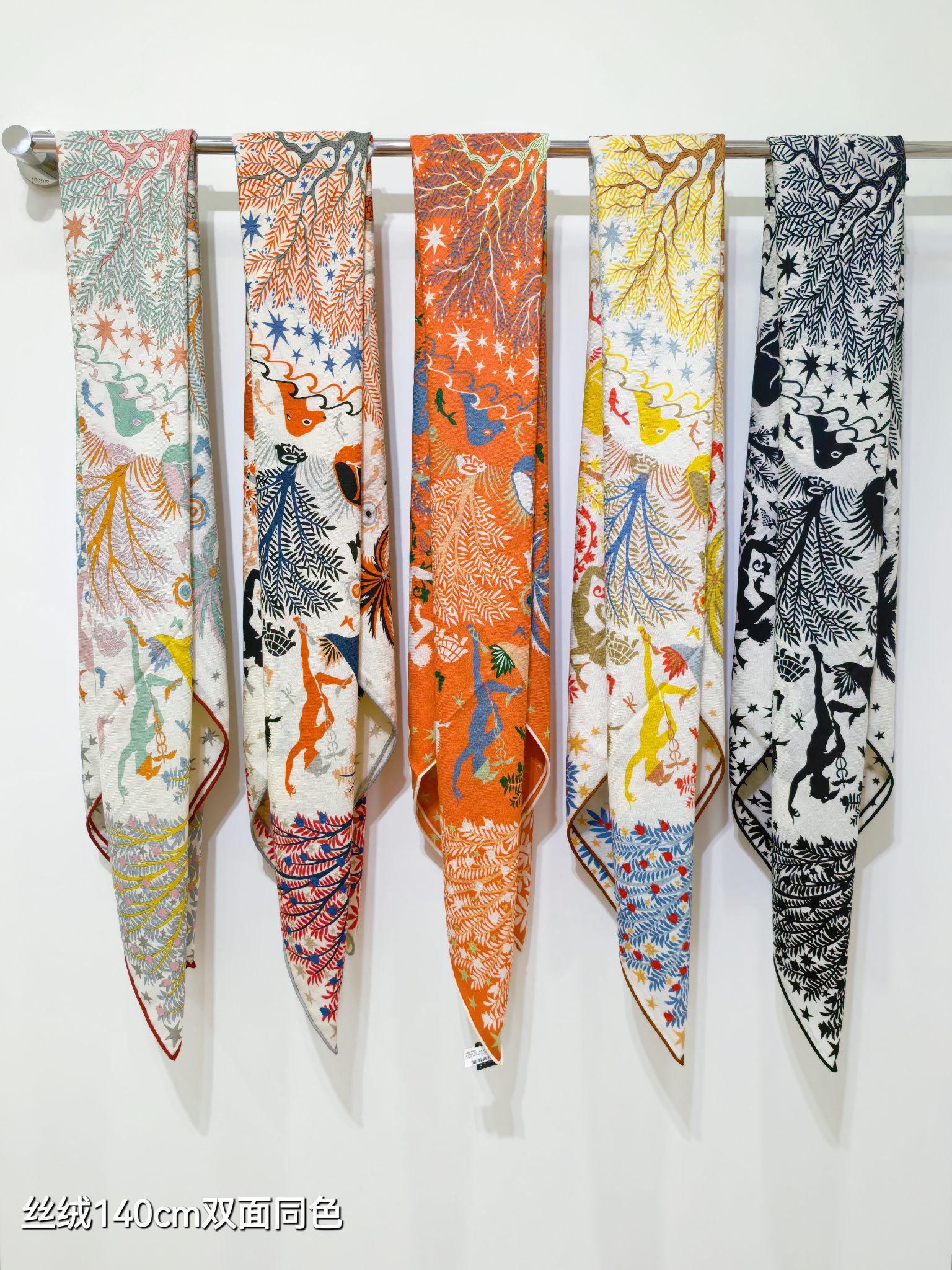 [TOP] HERMES 70% Cashmere + 30% Silk Scarf 140x140 cm - 5 Colors