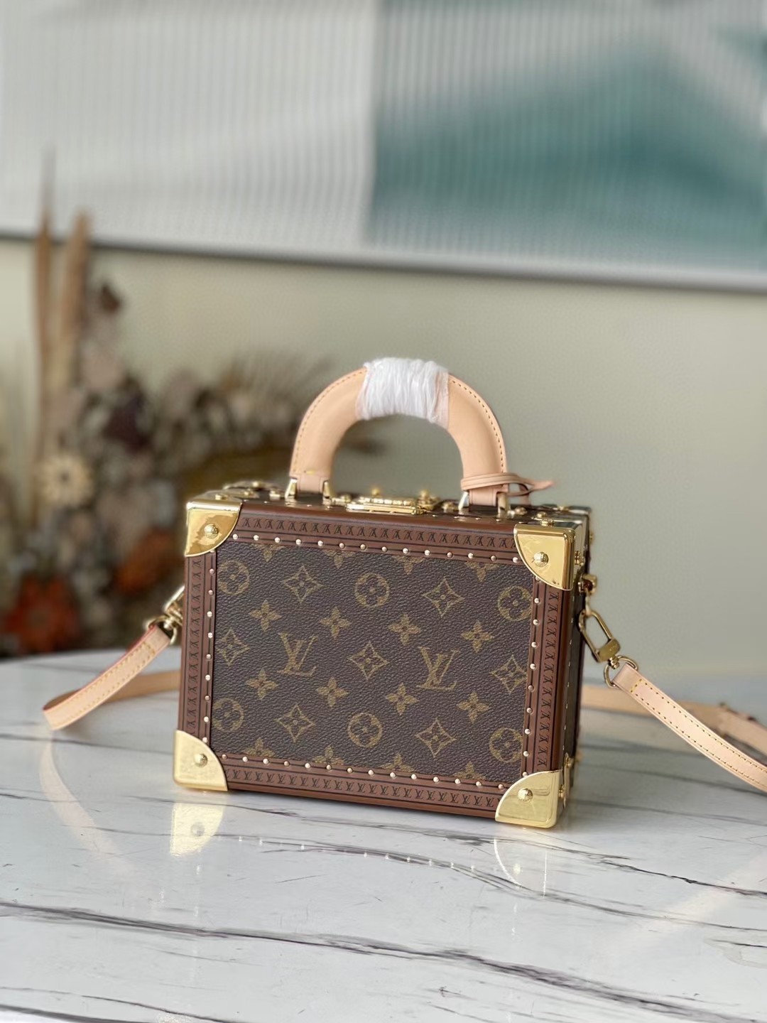 [TOP] Louis Vuitton LV Valisette Trésor Box Bag 22.5x16x11cm - Brown