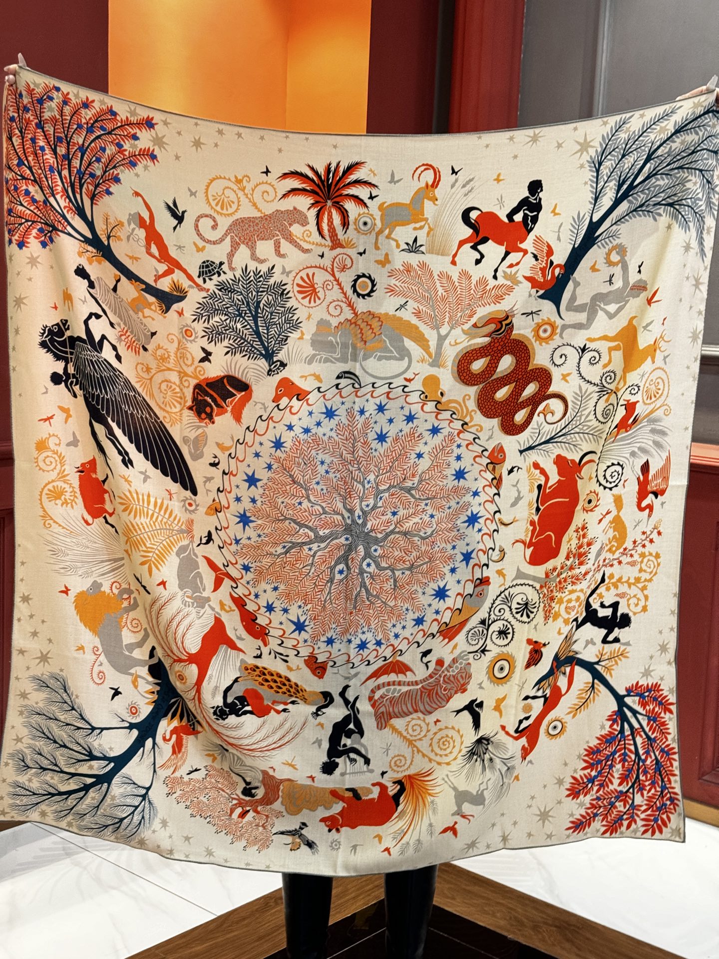 [TOP] HERMES 70% Cashmere + 30% Silk Scarf 140x140 cm - 6 Colors