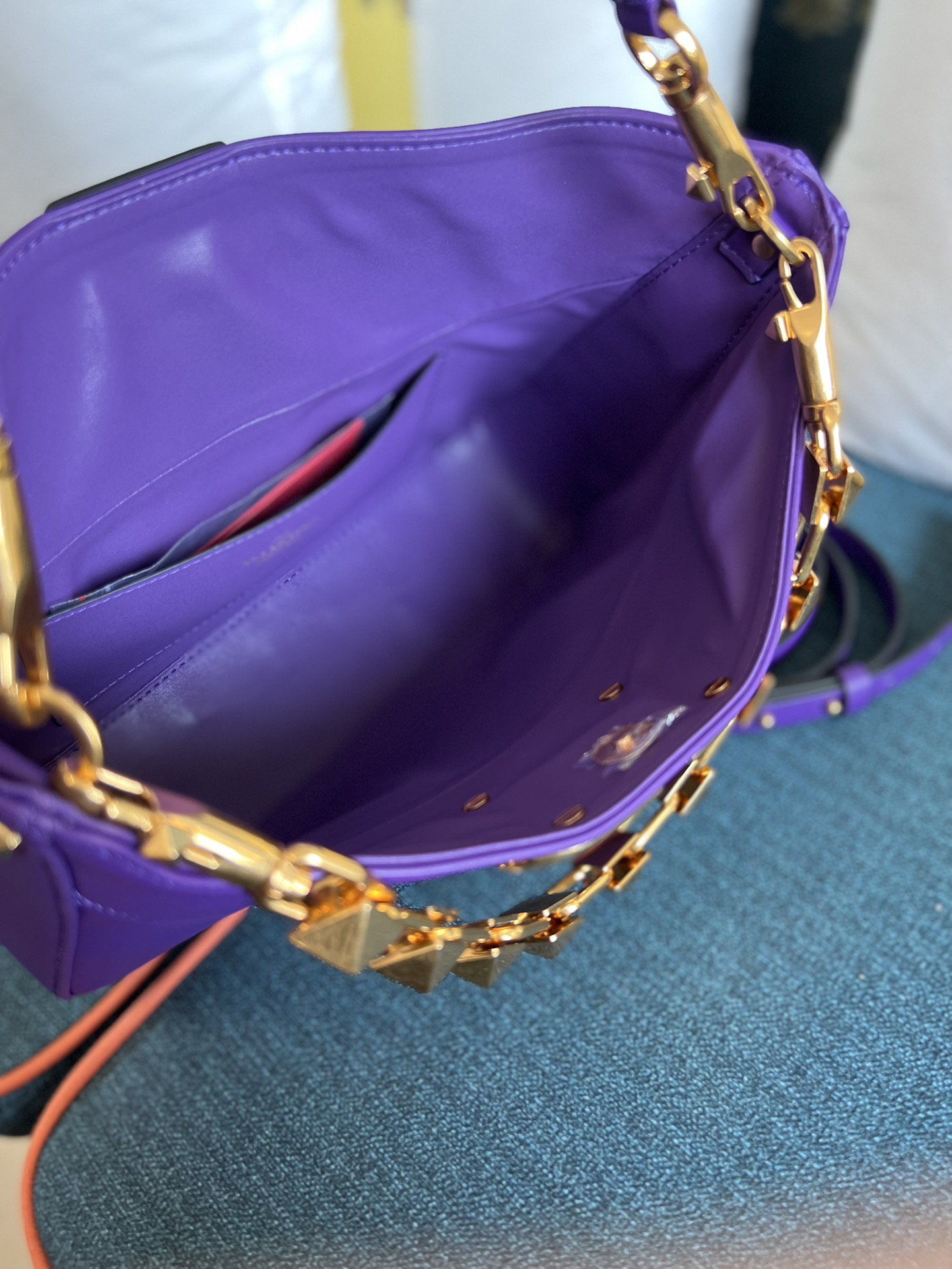 [TOP] VALENTINO Garavani Stud Sign  HOBO Bag 28 x  22 x 8 cm - Purple