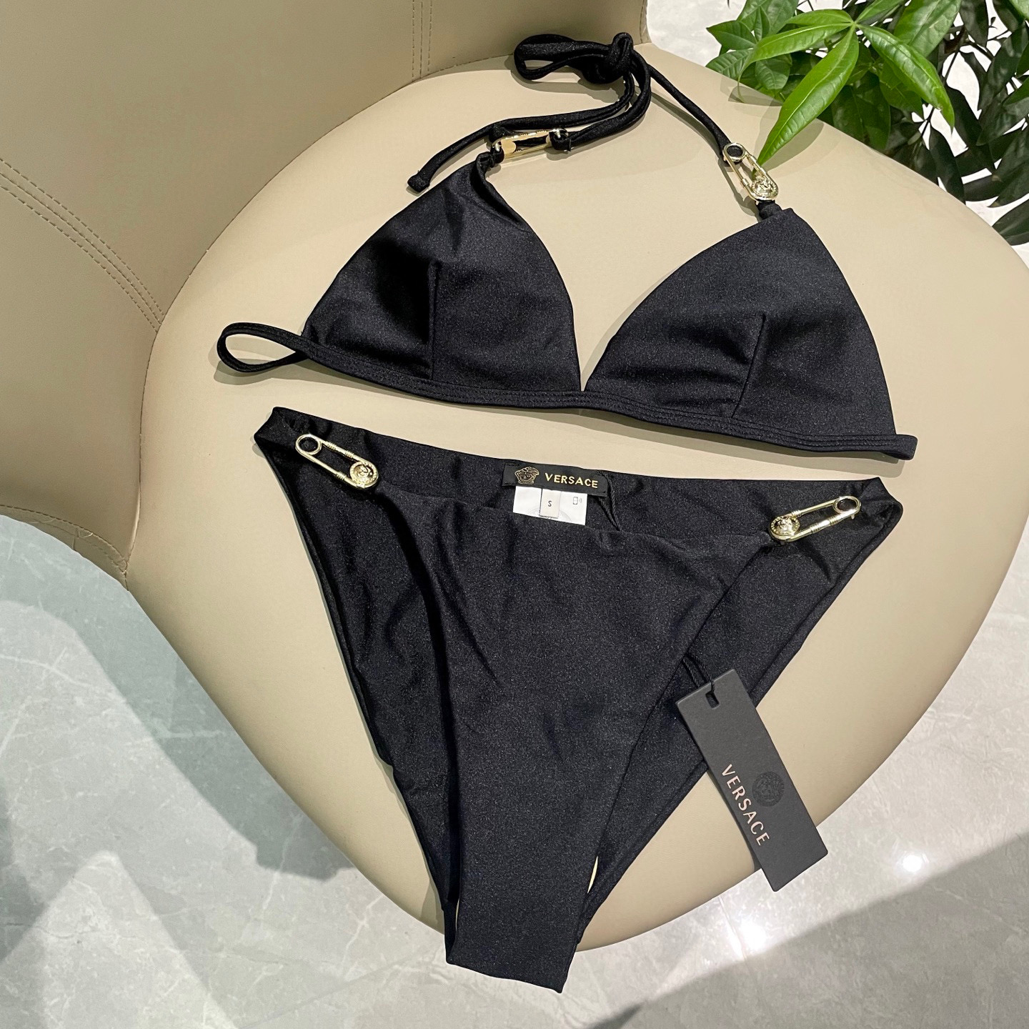 [TOP] VERSACE Bikini Swimsuit - Black