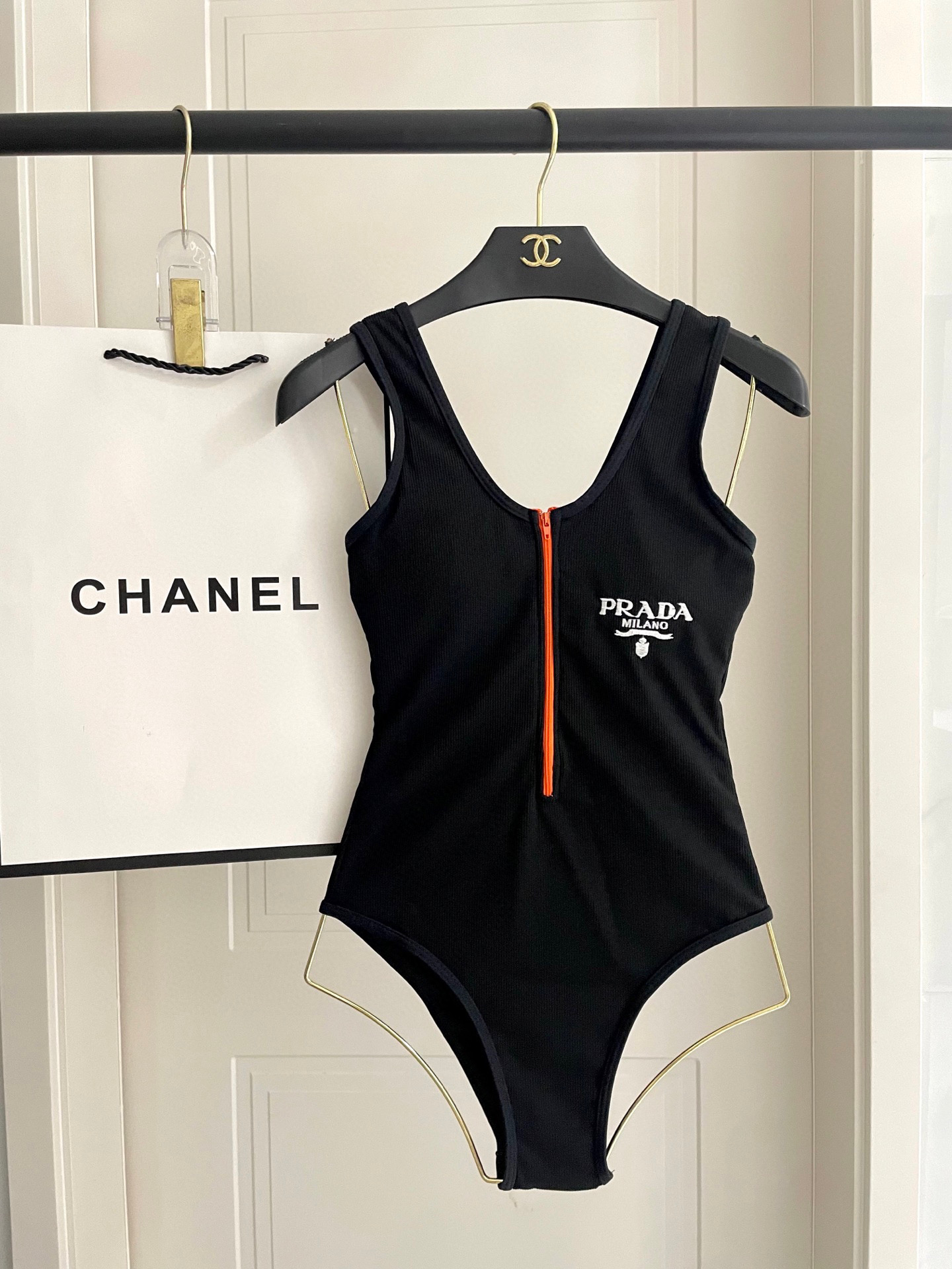 [TOP] PRADA One-Piece Swimsuit - Black