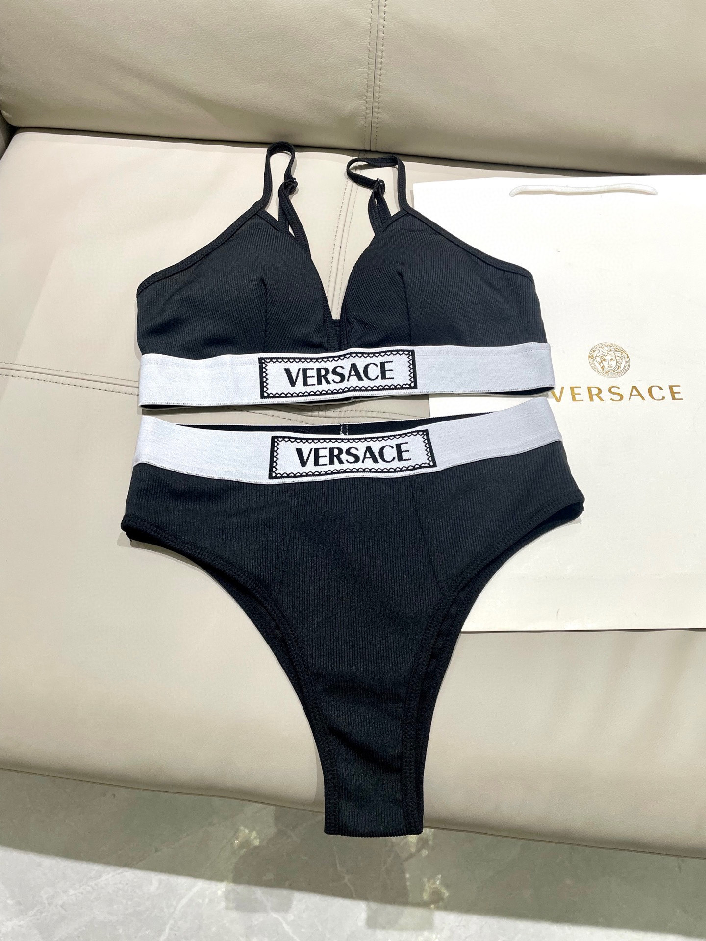 [TOP] VERSACE Bikini Swimsuit - Black