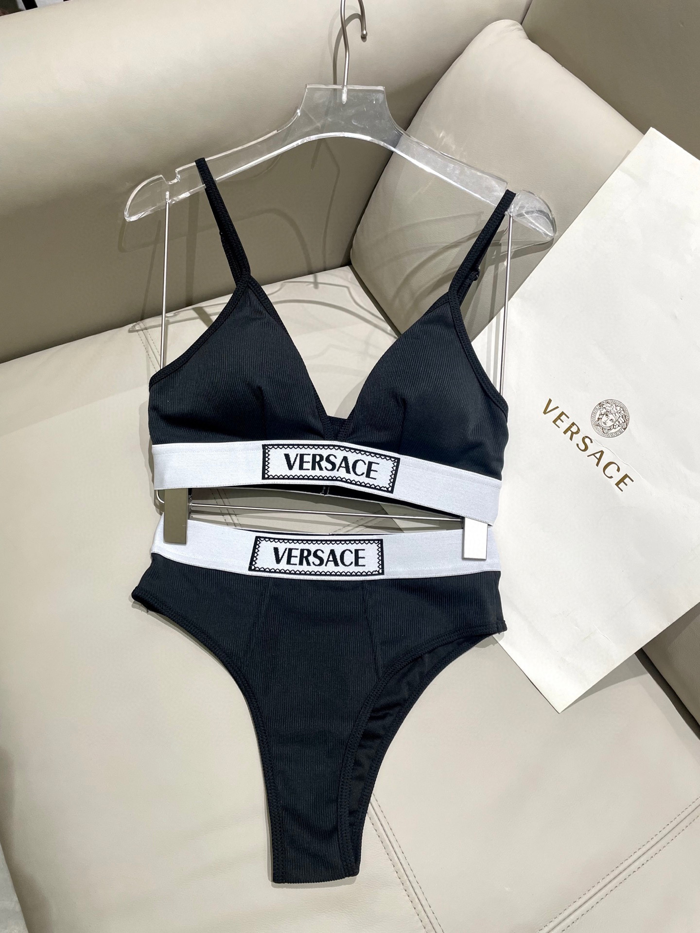 [TOP] VERSACE Bikini Swimsuit - Black