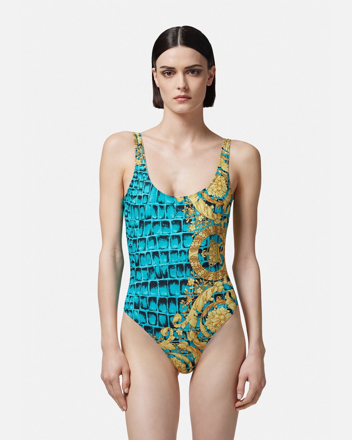 [TOP] VERSACE One-Piece Swimsuit - Blue and Yellow