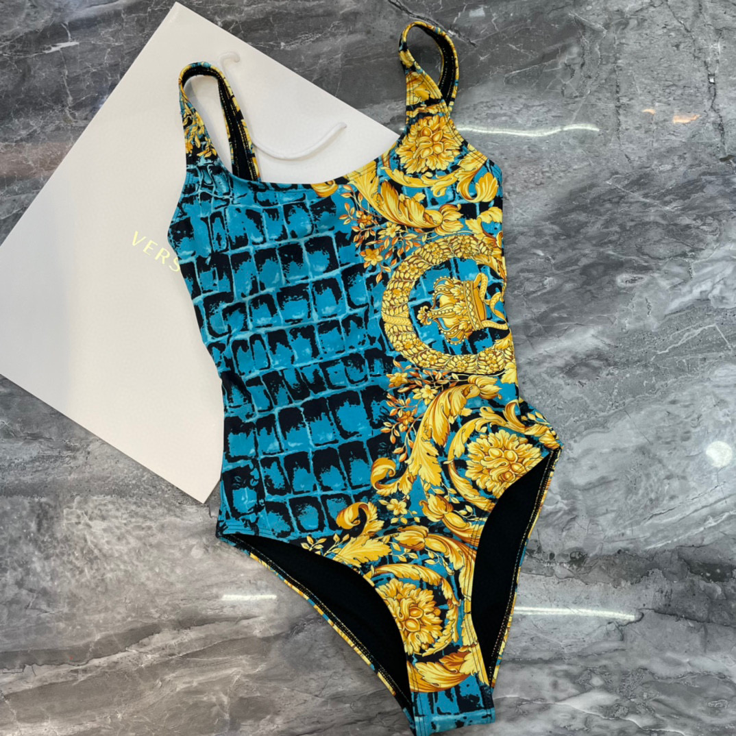 [TOP] VERSACE One-Piece Swimsuit - Blue and Yellow